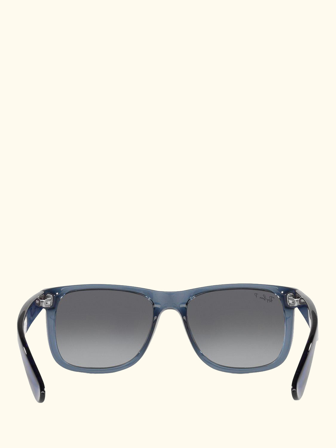 RB4165 Men's Polarised Justin Square Sunglasses, Transparent Blue/Grey Gradient