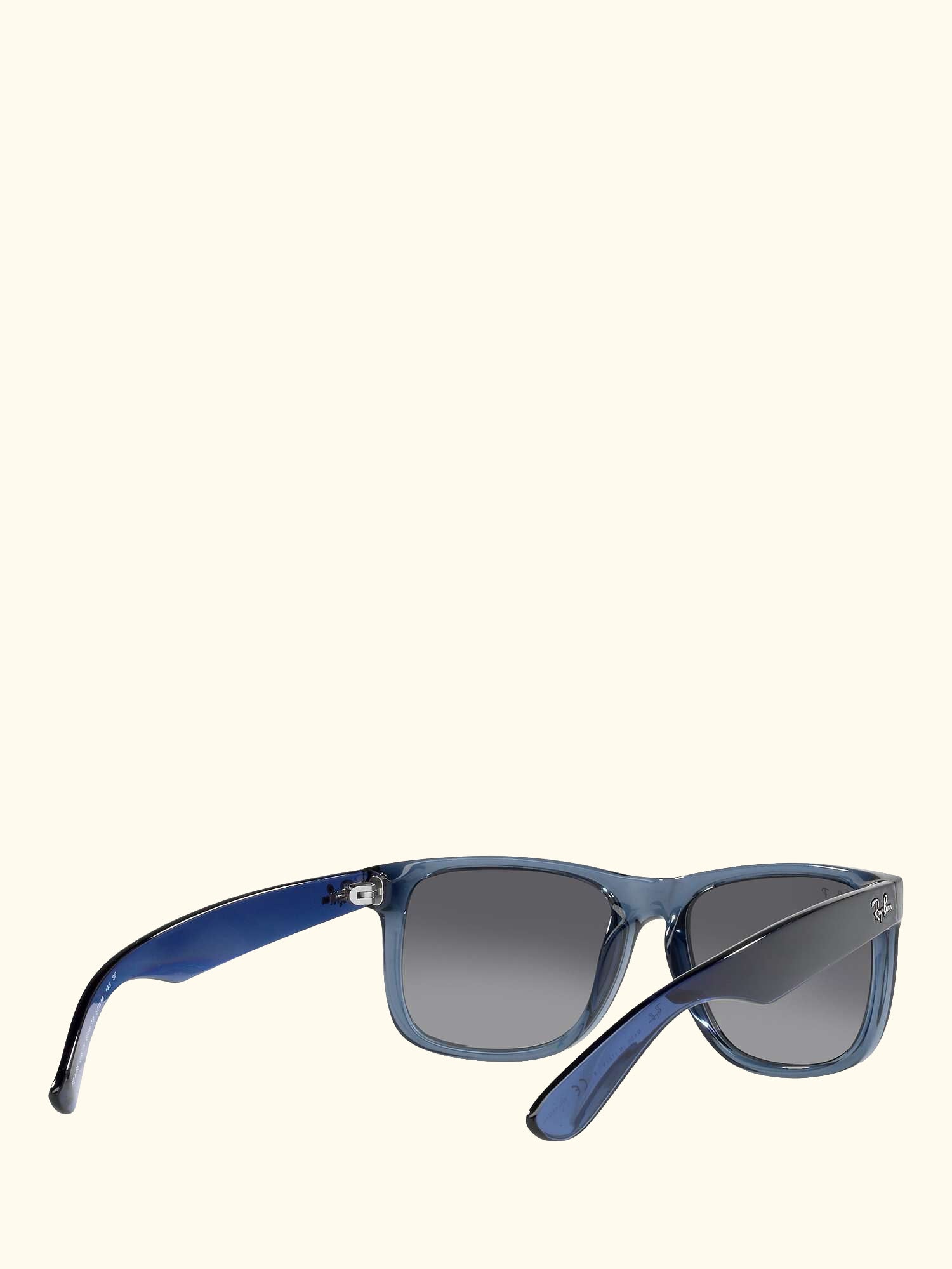 RB4165 Men's Polarised Justin Square Sunglasses, Transparent Blue/Grey Gradient