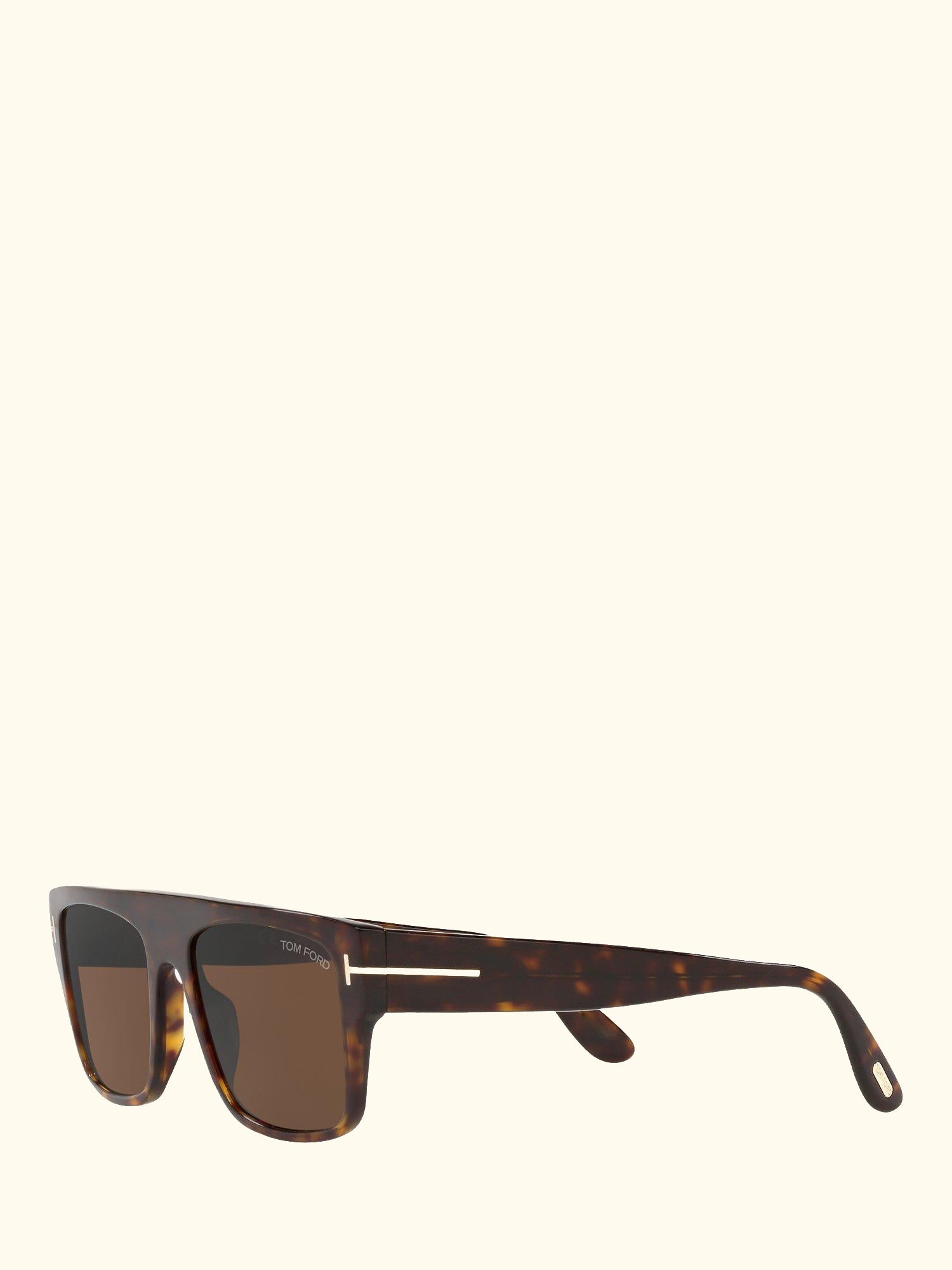 FT0907 Men's Dunning Rectangular Sunglasses, Tortoise/Brown