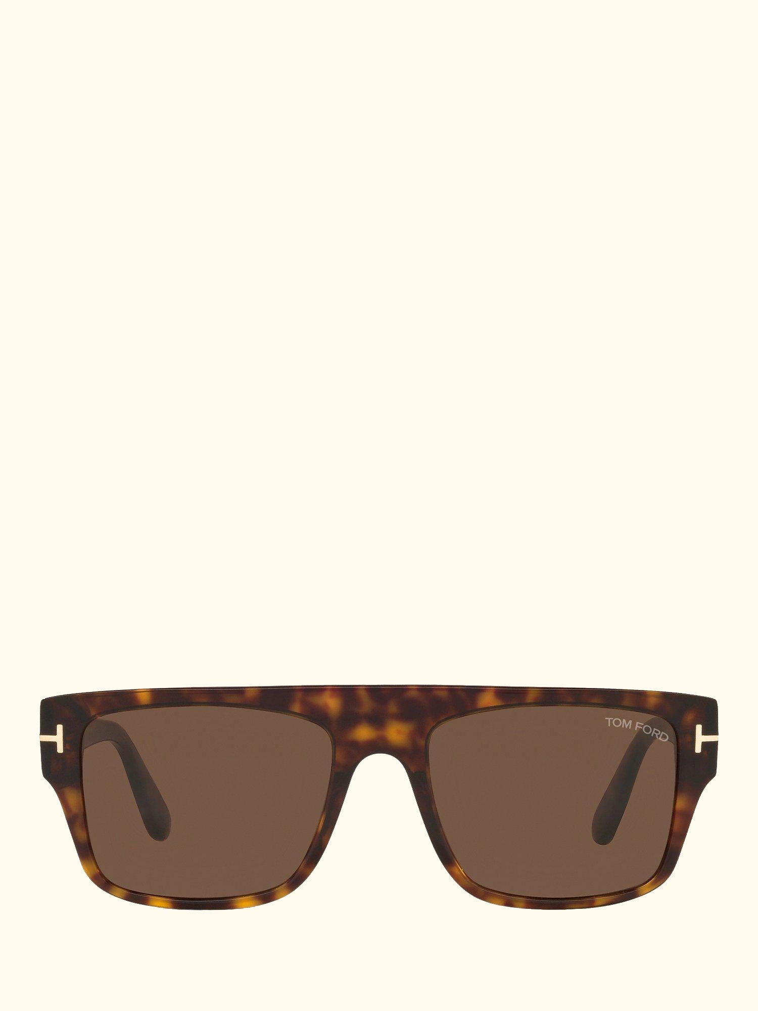 FT0907 Men's Dunning Rectangular Sunglasses, Tortoise/Brown