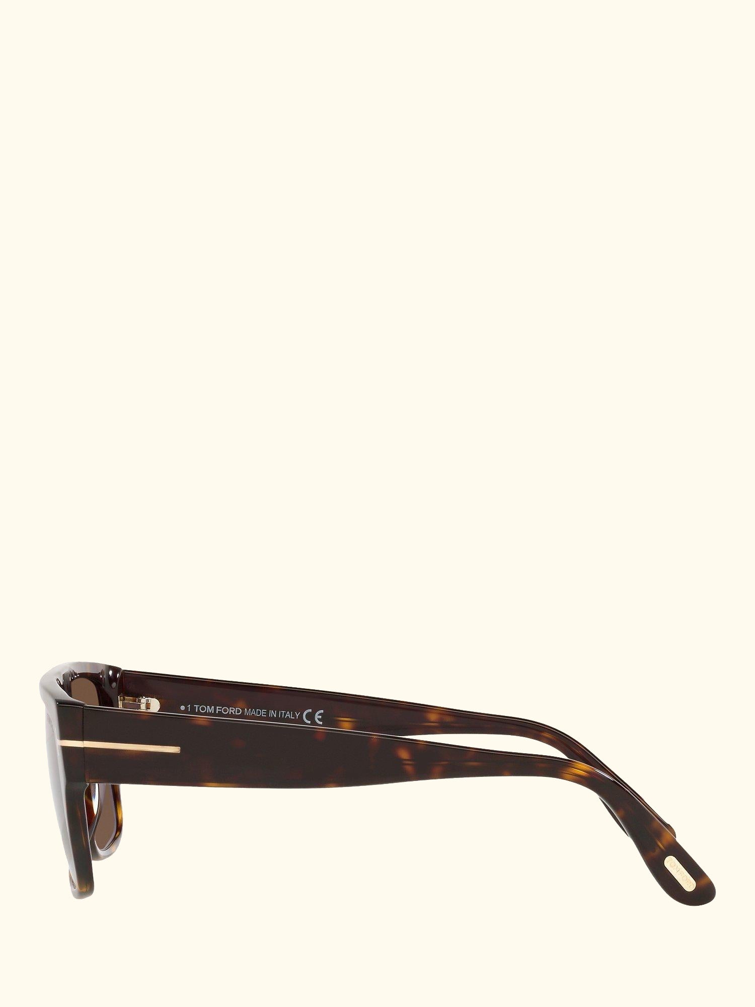 FT0907 Men's Dunning Rectangular Sunglasses, Tortoise/Brown