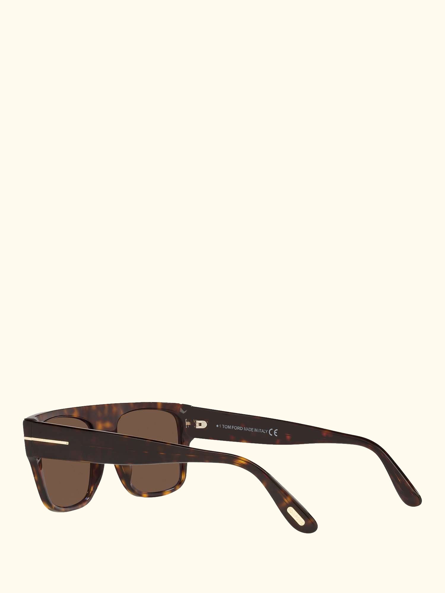 FT0907 Men's Dunning Rectangular Sunglasses, Tortoise/Brown