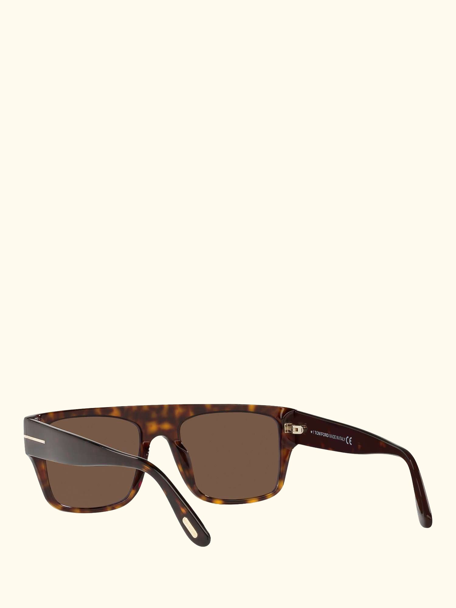 FT0907 Men's Dunning Rectangular Sunglasses, Tortoise/Brown