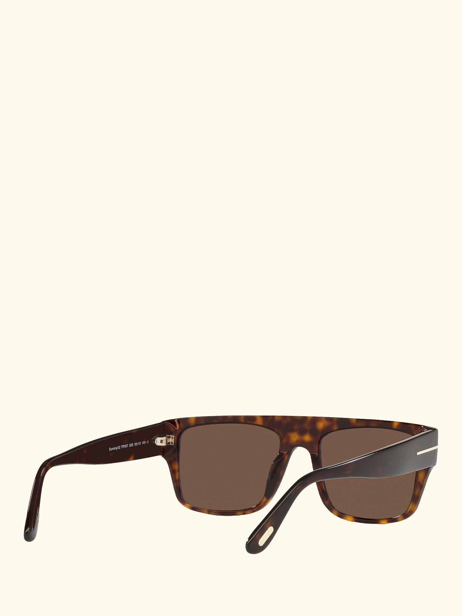 FT0907 Men's Dunning Rectangular Sunglasses, Tortoise/Brown
