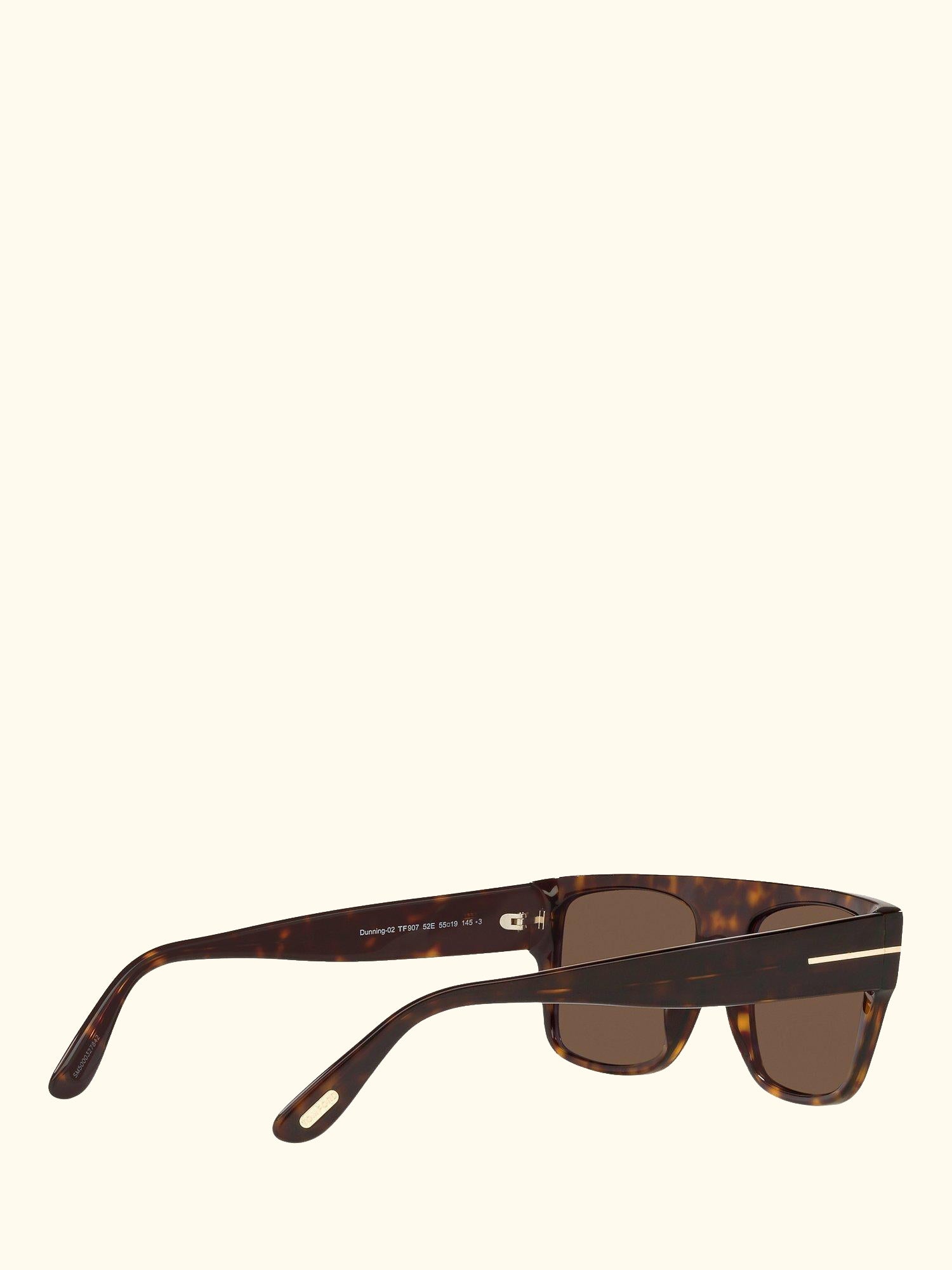 FT0907 Men's Dunning Rectangular Sunglasses, Tortoise/Brown