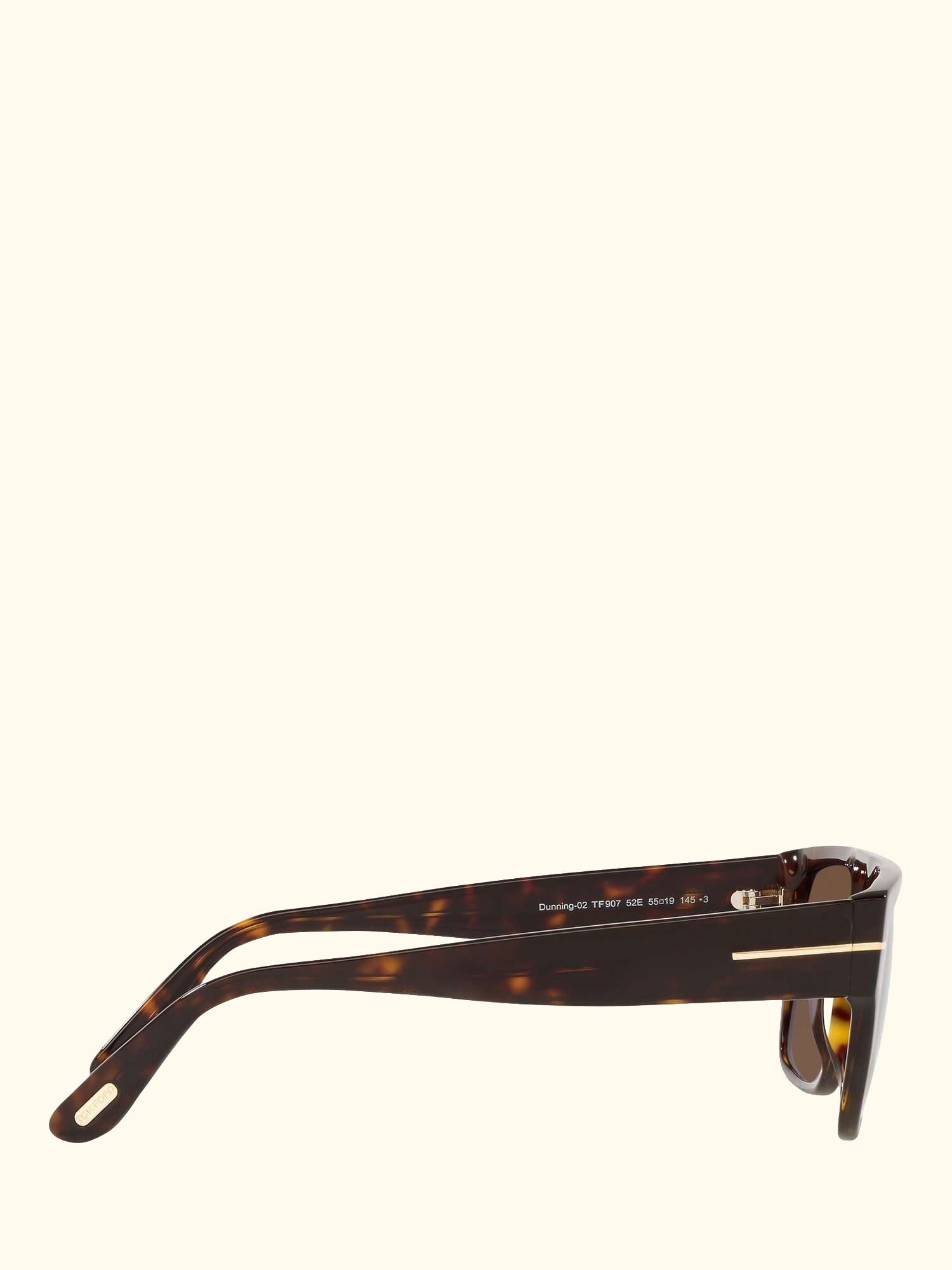FT0907 Men's Dunning Rectangular Sunglasses, Tortoise/Brown