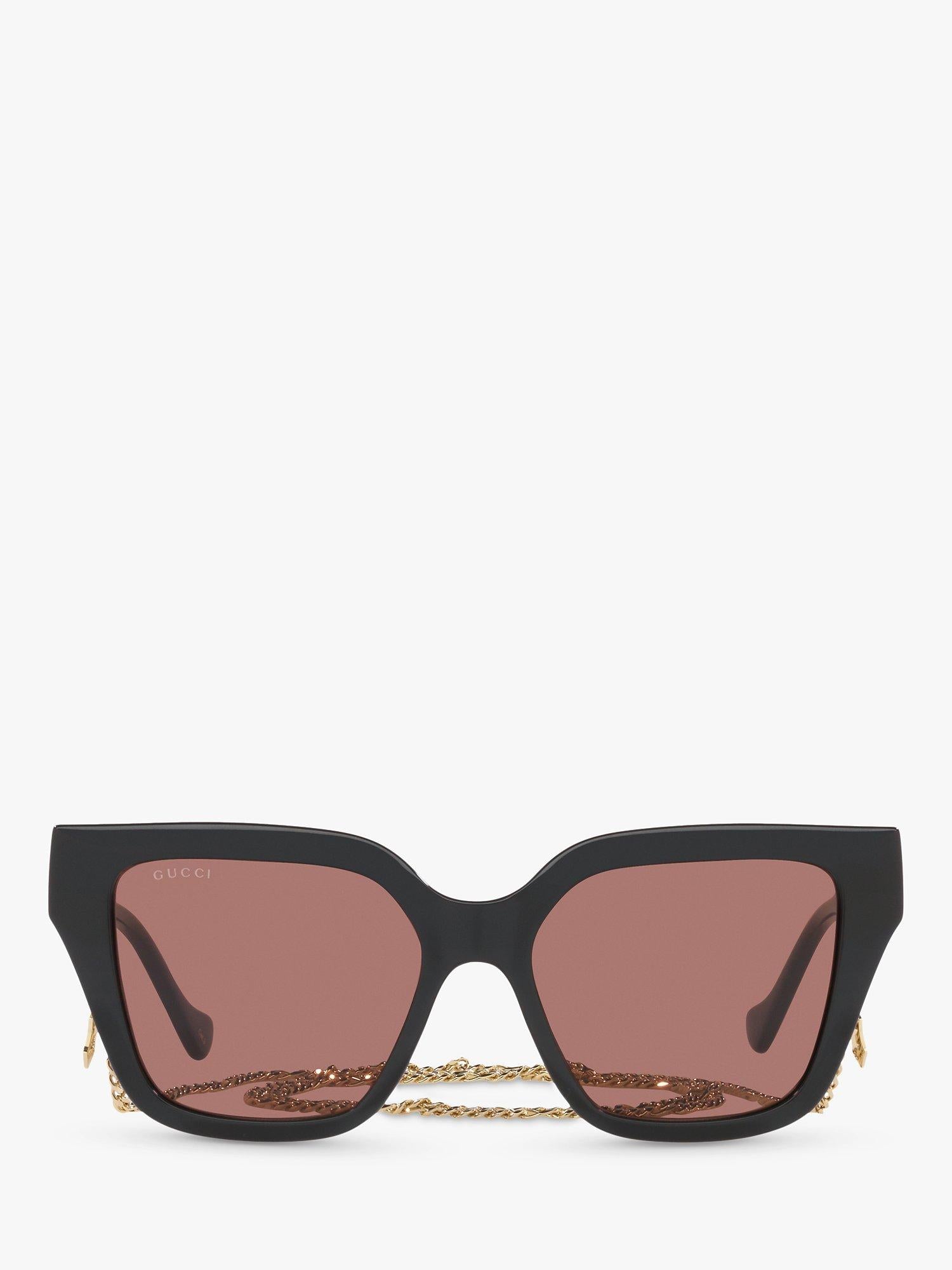 GG1023S Women's D-Frame Sunglasses, Black/Brown