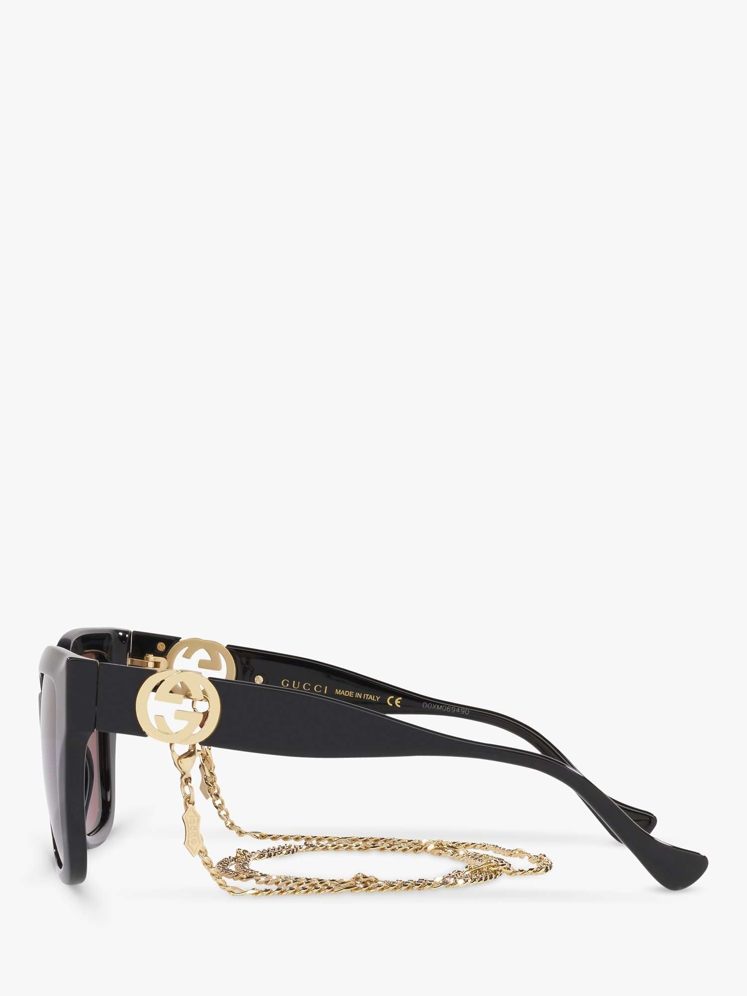 GG1023S Women's D-Frame Sunglasses, Black/Brown