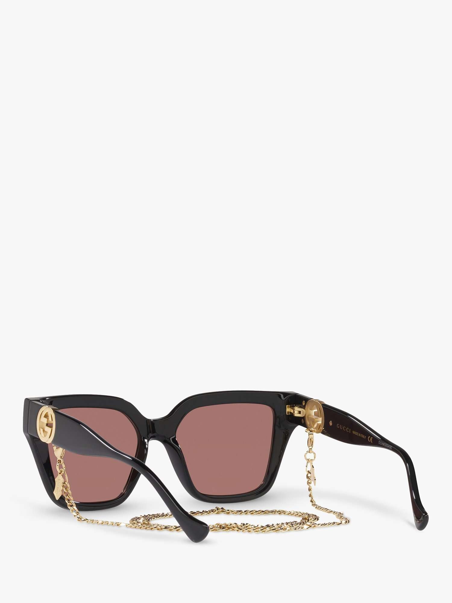 GG1023S Women's D-Frame Sunglasses, Black/Brown