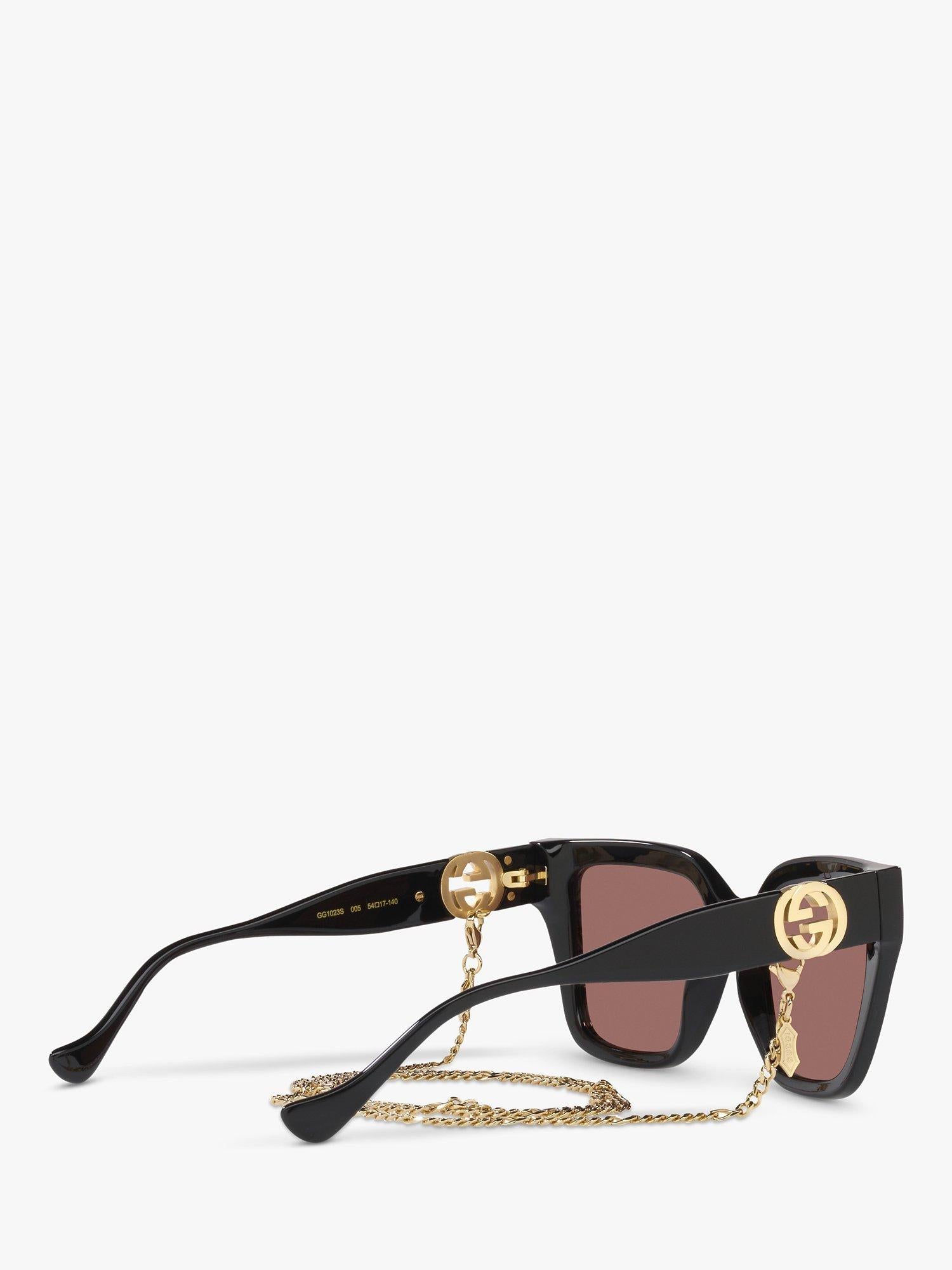 GG1023S Women's D-Frame Sunglasses, Black/Brown