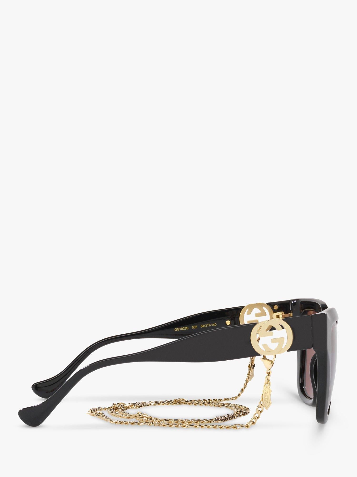 GG1023S Women's D-Frame Sunglasses, Black/Brown