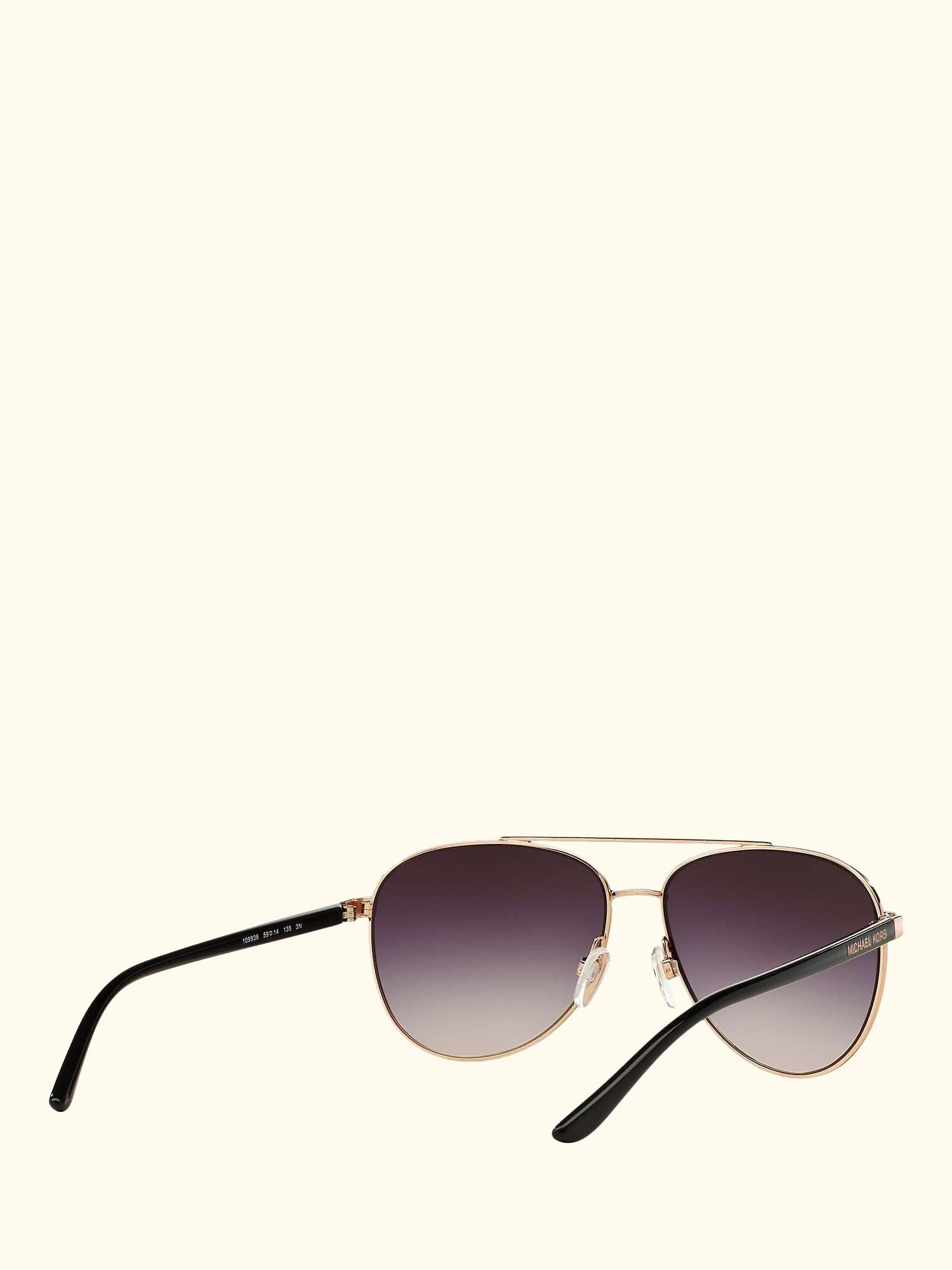 MK5007 Hvar I Aviator Sunglasses, Rose Gold/Grey Gradient