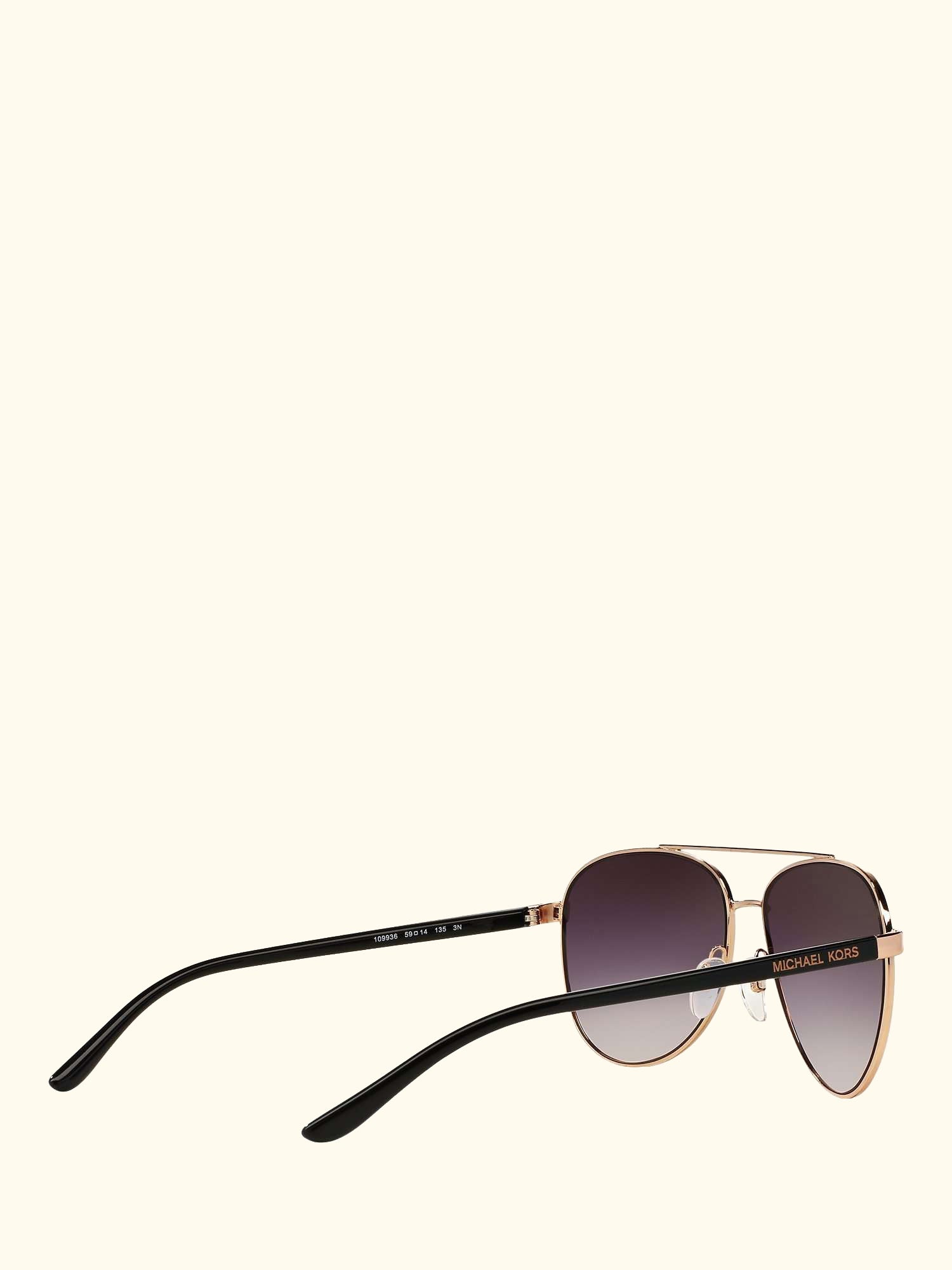 MK5007 Hvar I Aviator Sunglasses, Rose Gold/Grey Gradient