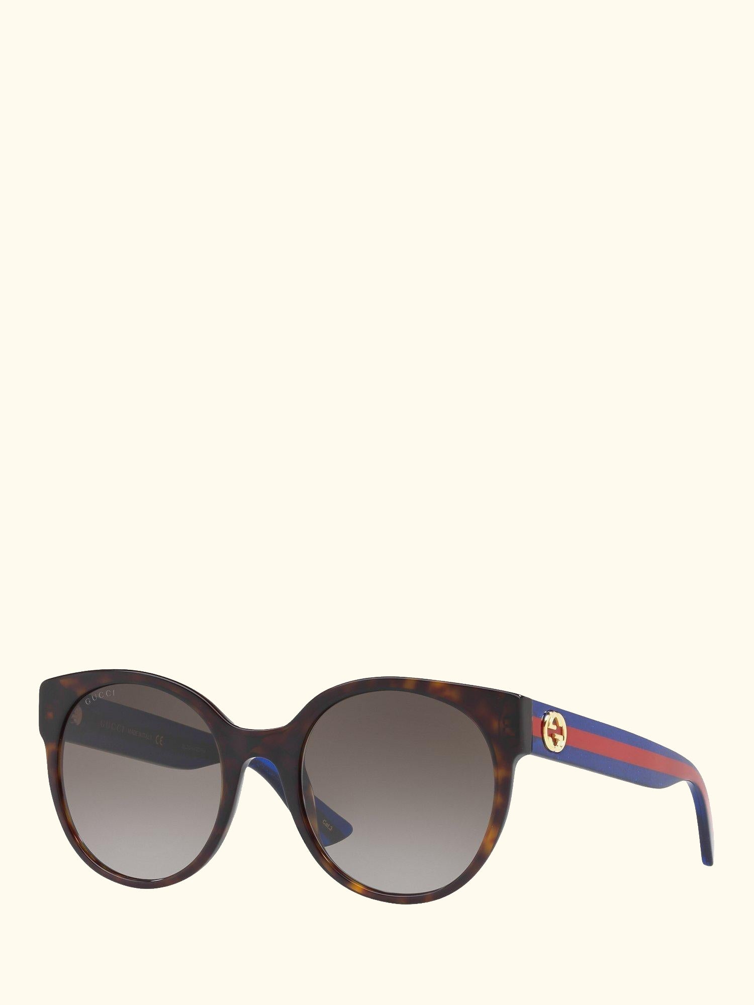 GG0035SN Women's Round Sunglasses, Brown/Blue/Grey Gradient