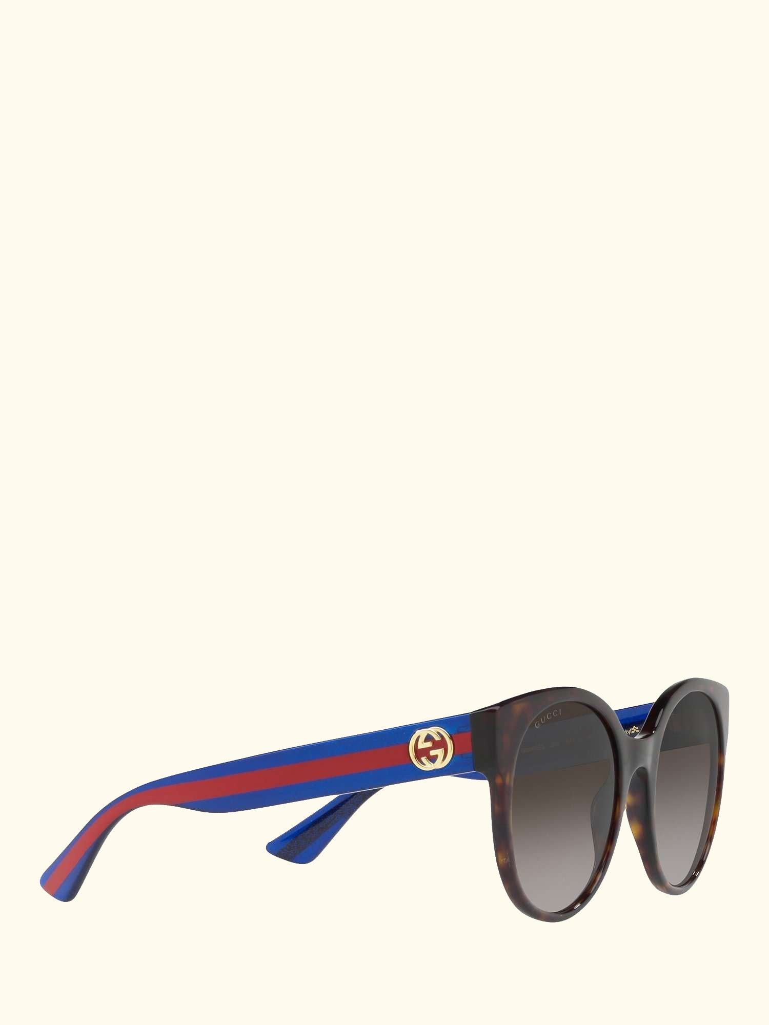 GG0035SN Women's Round Sunglasses, Brown/Blue/Grey Gradient