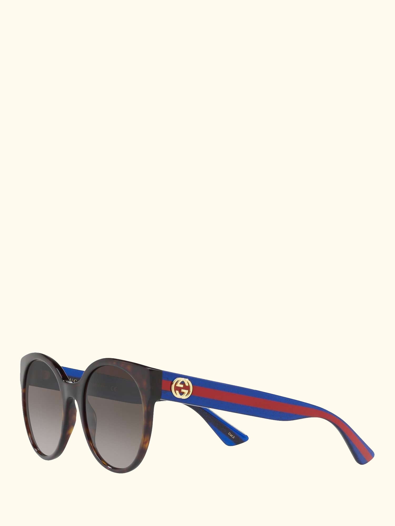 GG0035SN Women's Round Sunglasses, Brown/Blue/Grey Gradient