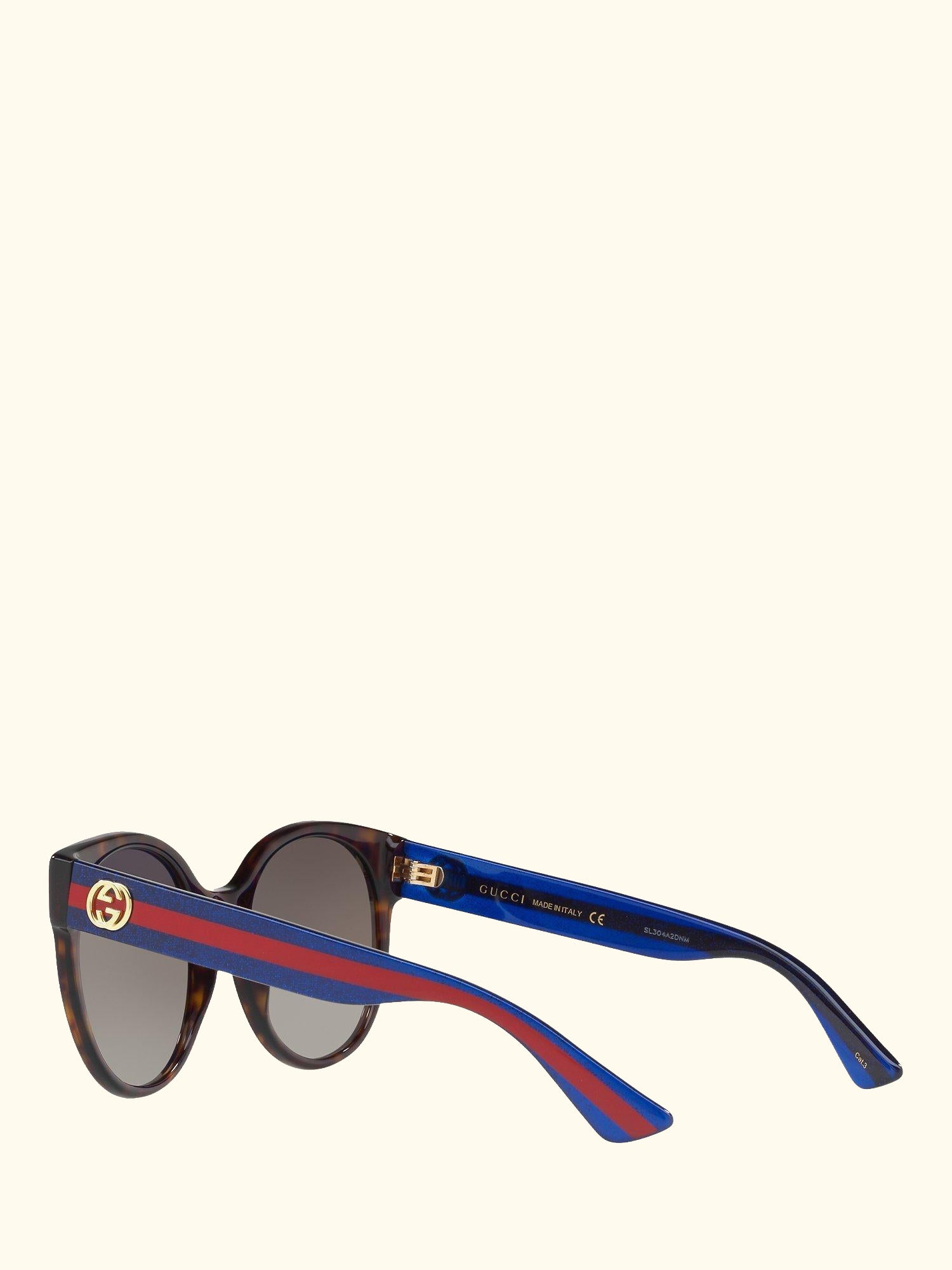 GG0035SN Women's Round Sunglasses, Brown/Blue/Grey Gradient