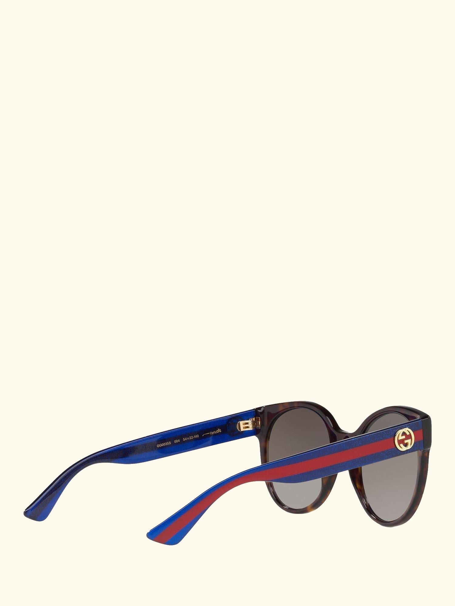 GG0035SN Women's Round Sunglasses, Brown/Blue/Grey Gradient