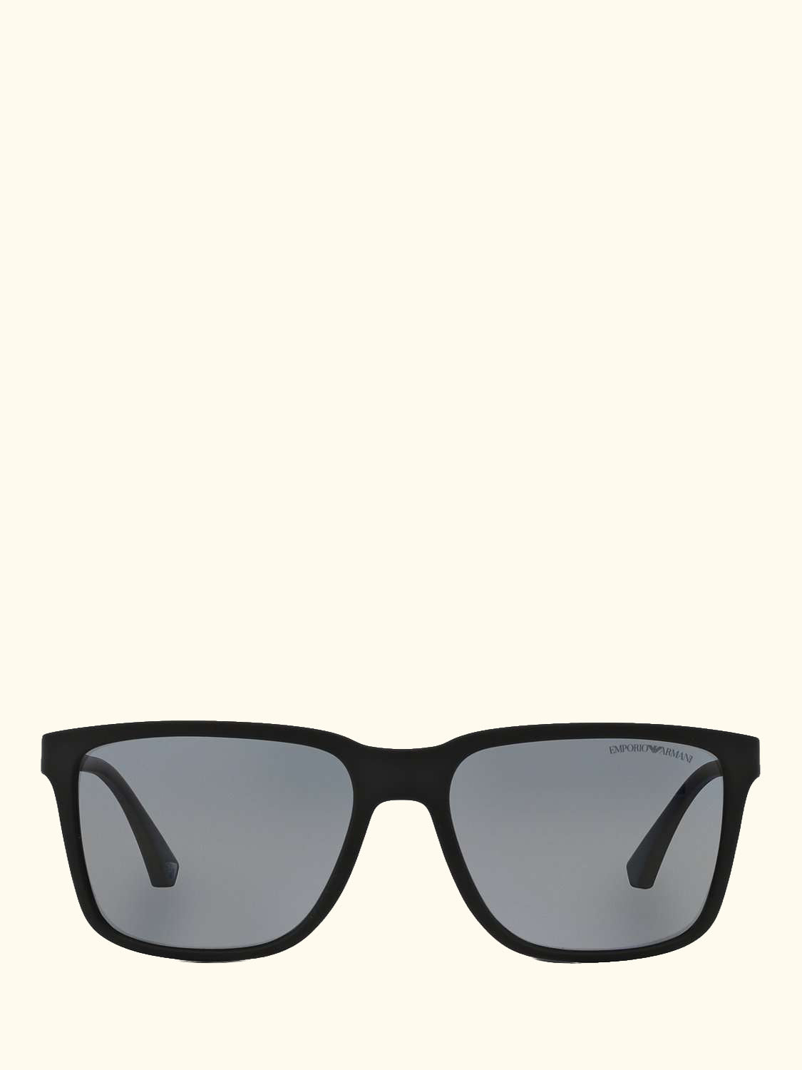 EA4047 Men's Square Polarised Sunglasses, Rubber Black/Grey