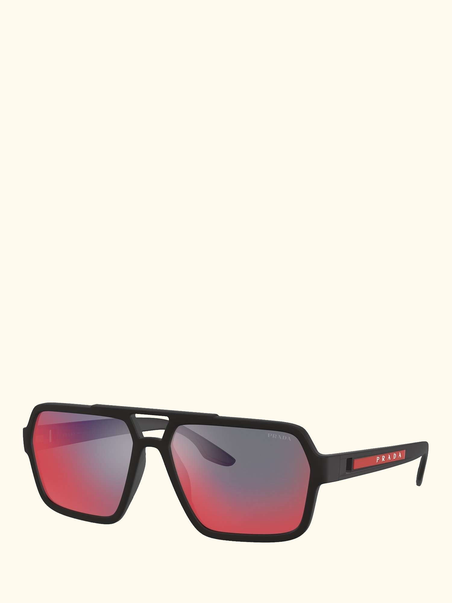 PS 01XS Men's Rectangular Sunglasses, Black/Mirror Grey Pink