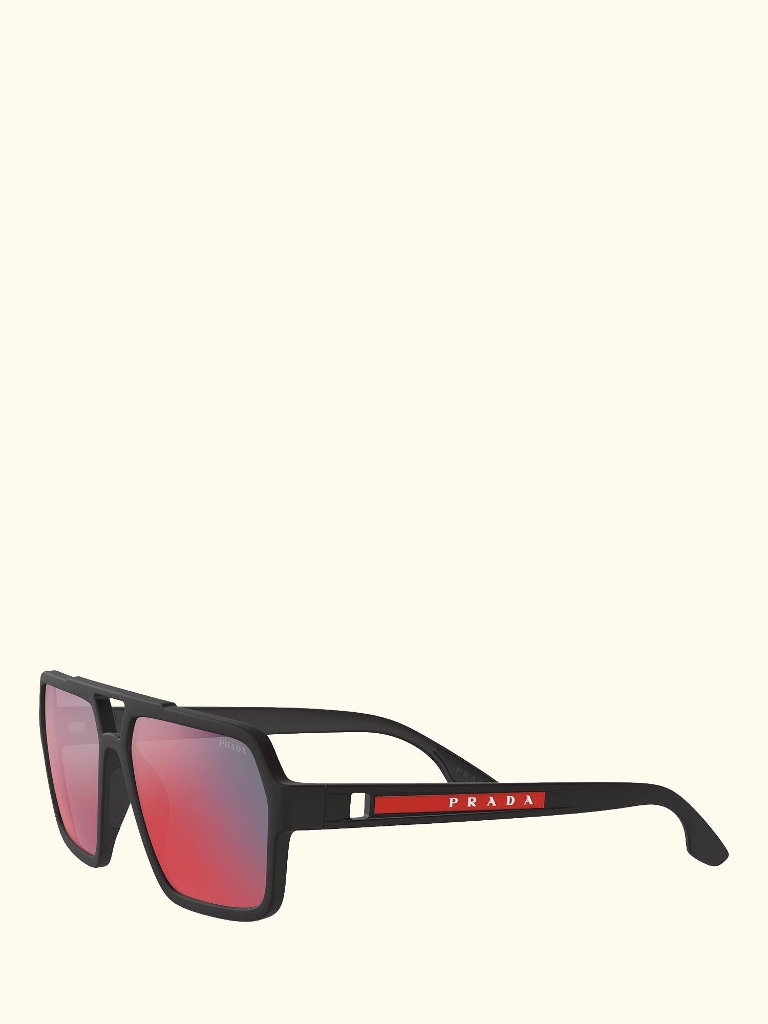 PS 01XS Men's Rectangular Sunglasses, Black/Mirror Grey Pink