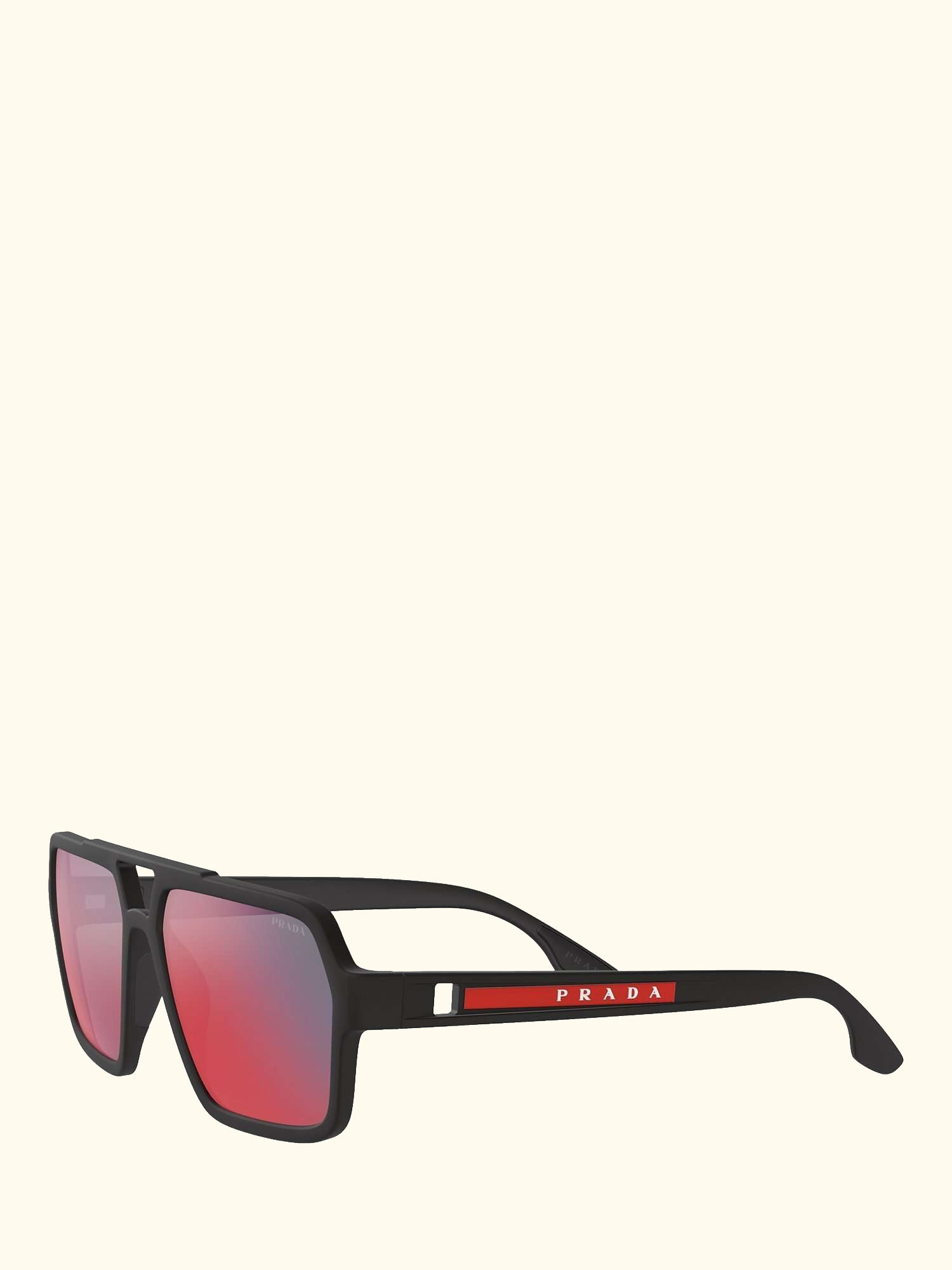 PS 01XS Men's Rectangular Sunglasses, Black/Mirror Grey Pink