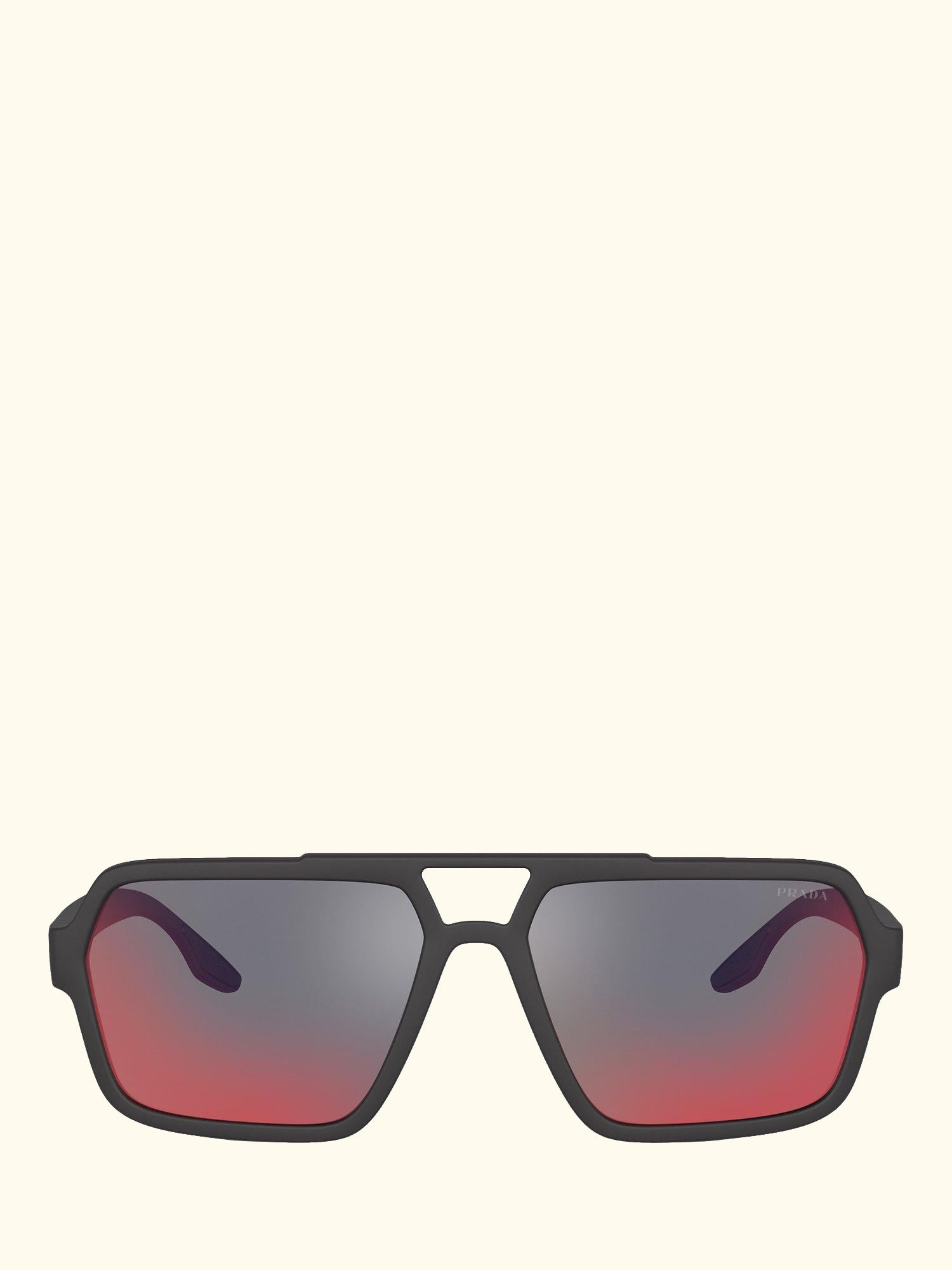PS 01XS Men's Rectangular Sunglasses, Black/Mirror Grey Pink