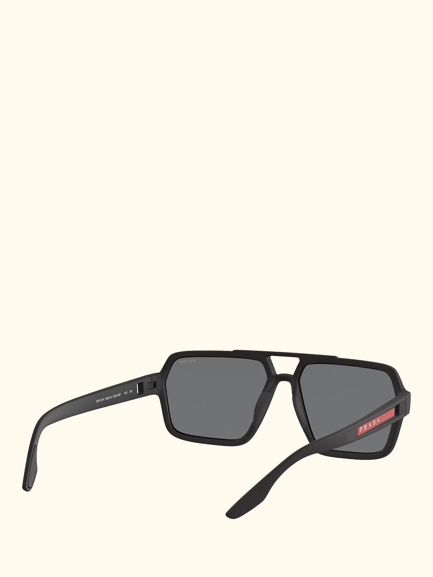 PS 01XS Men's Rectangular Sunglasses, Black/Mirror Grey Pink
