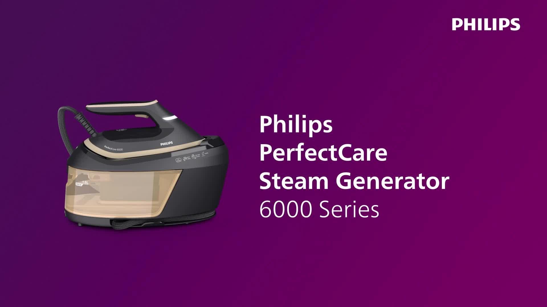 PerfectCare 6000 Series PSG6066/26 SteamGlide Advanced Steam Generator Iron, Black/Gold