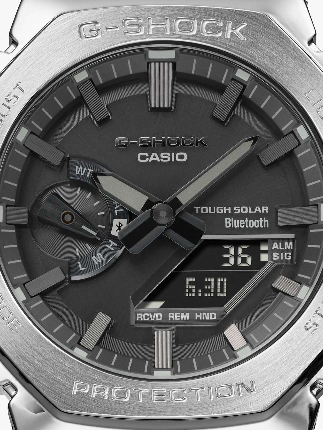 GM-B2100D-1AER Men's G-Shock Bracelet Strap Watch, Silver