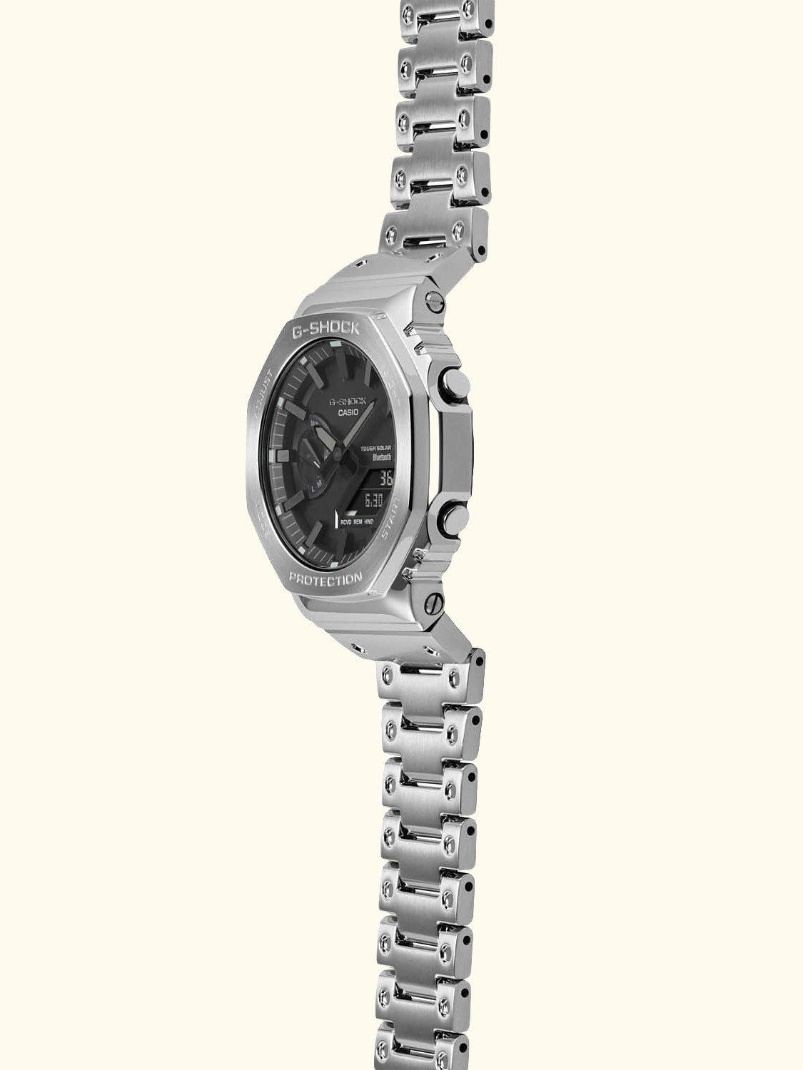 GM-B2100D-1AER Men's G-Shock Bracelet Strap Watch, Silver