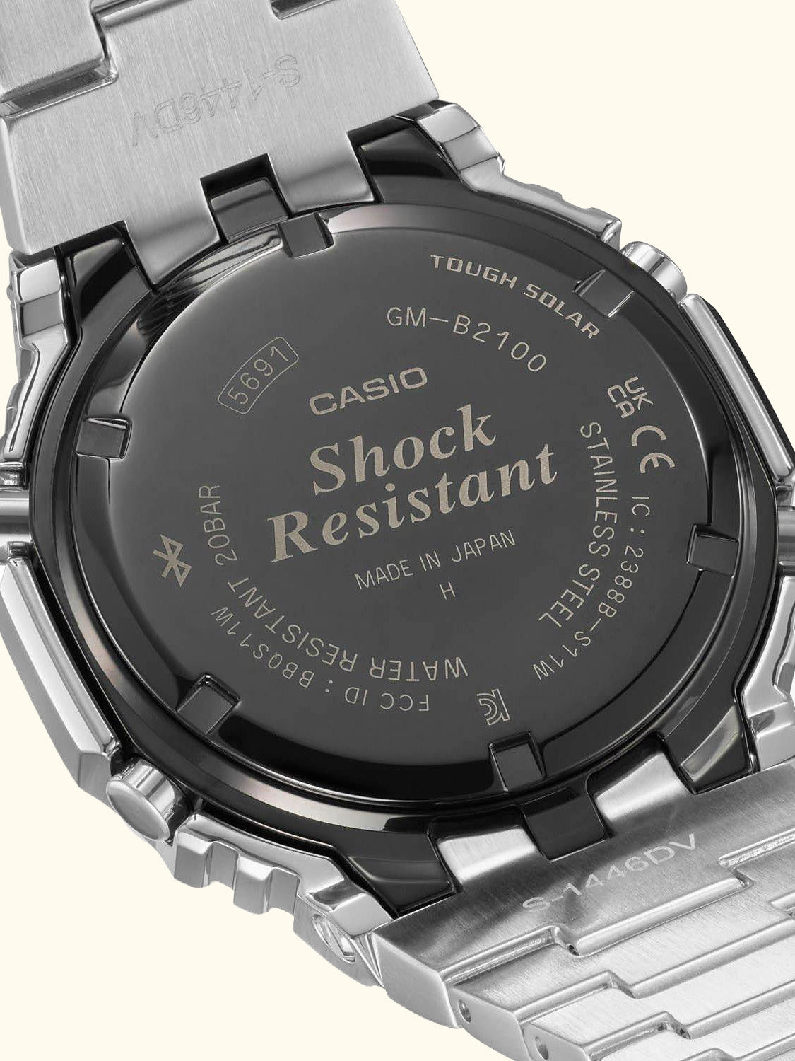 GM-B2100D-1AER Men's G-Shock Bracelet Strap Watch, Silver