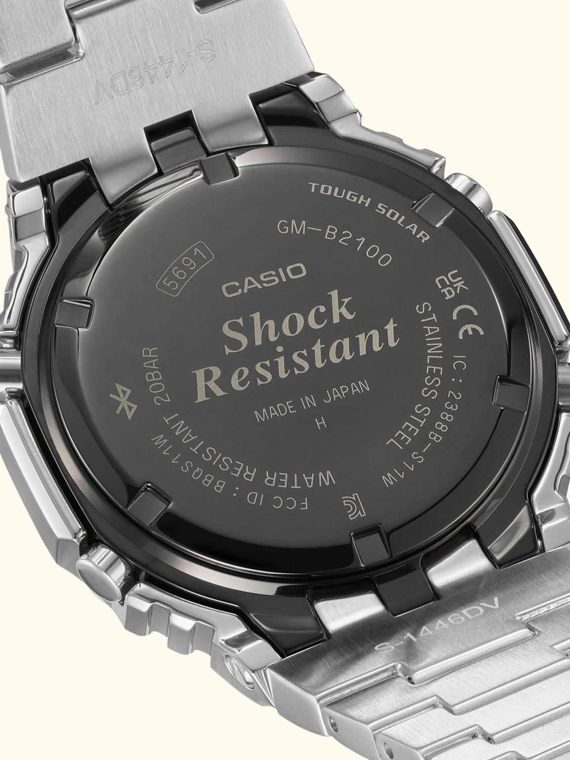 GM-B2100D-1AER Men's G-Shock Bracelet Strap Watch, Silver