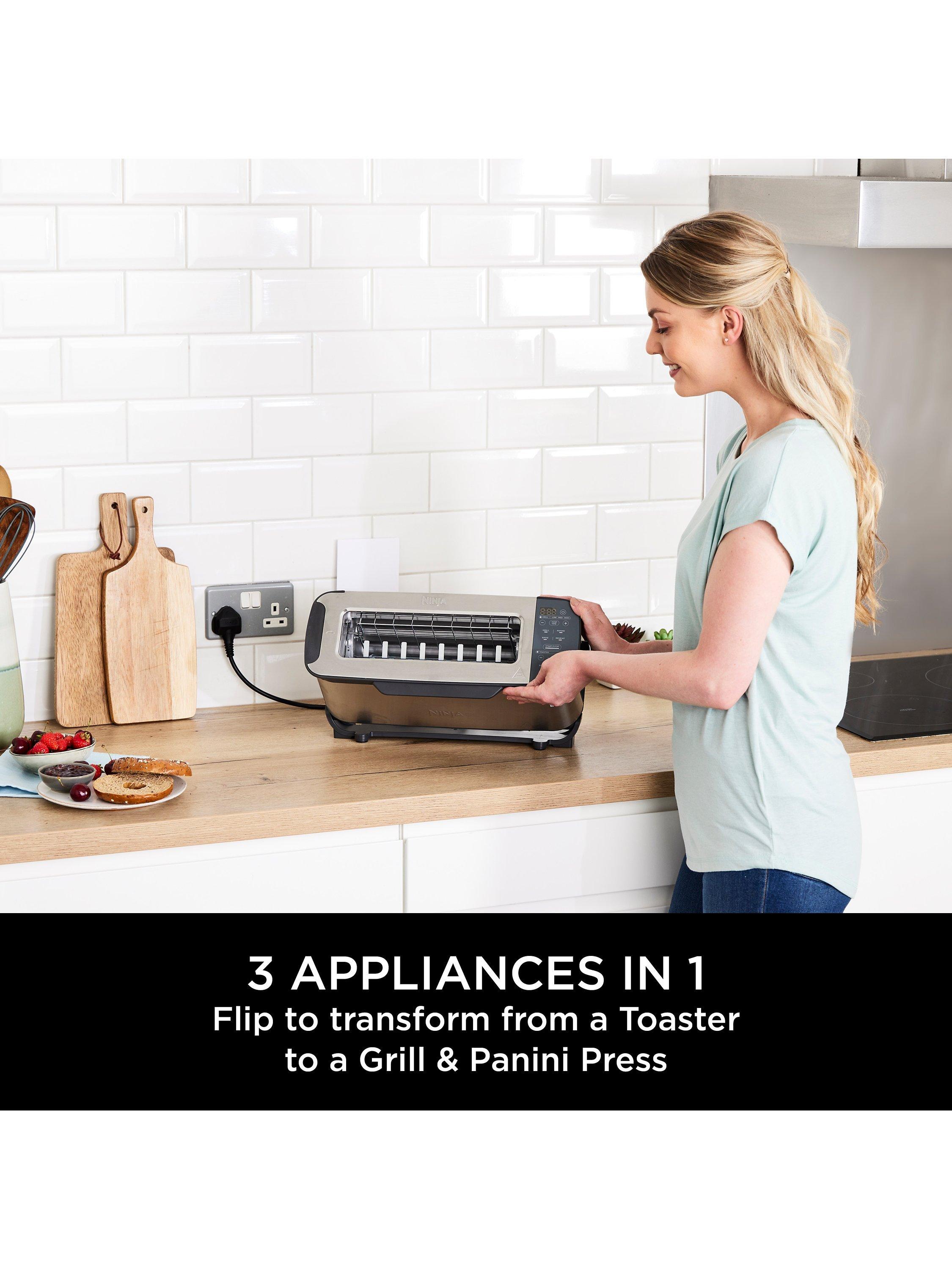ST202UK Foodi 3-in-1 Toaster, Grill & Panini Press, Stainless Steel