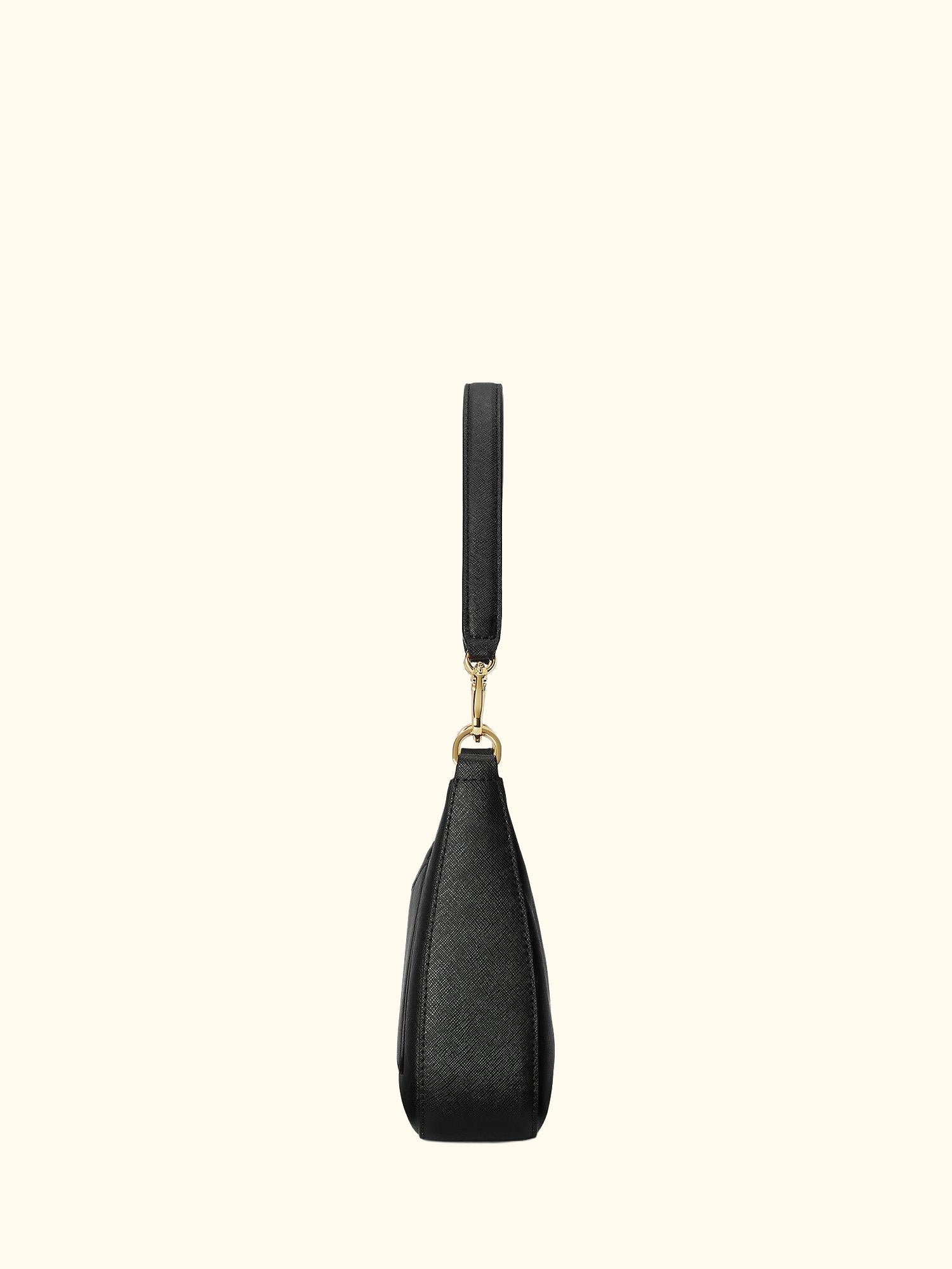 Lauren Ralph Lauren Danni 26 Crosshatch Leather Shoulder Bag, Black