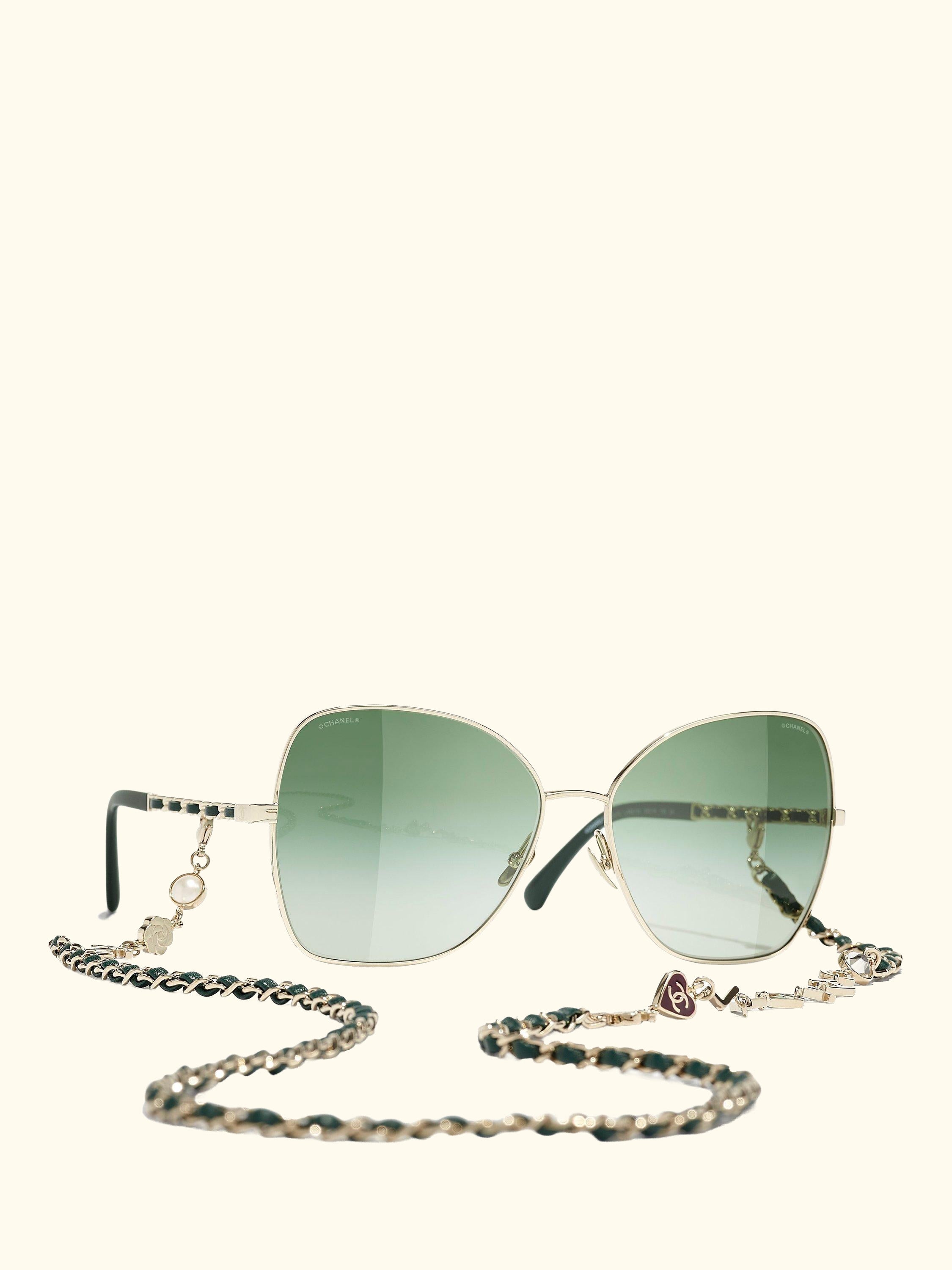 Irregular Sunglasses CH4274Q Pale Gold/Green Gradient