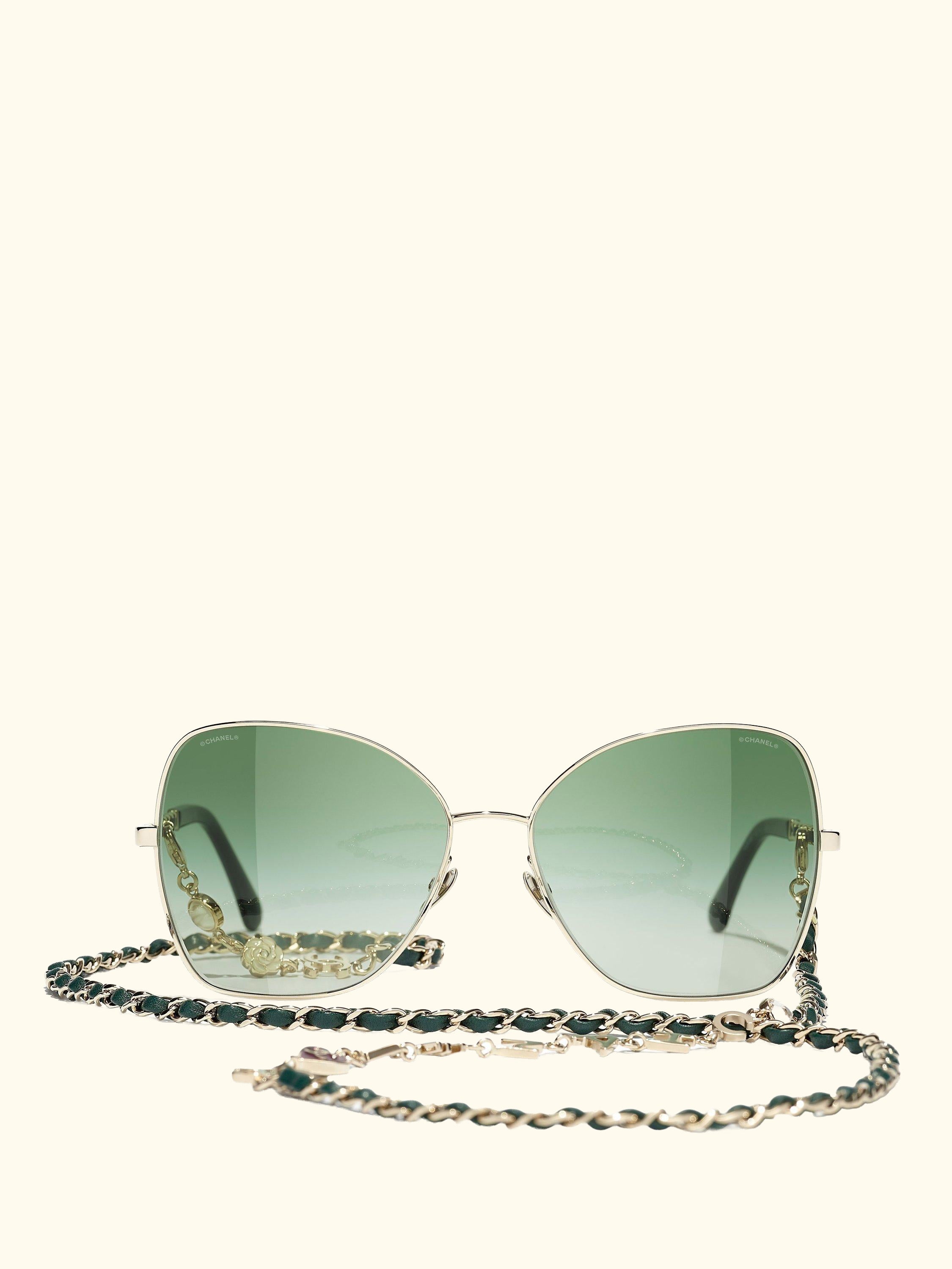 Irregular Sunglasses CH4274Q Pale Gold/Green Gradient