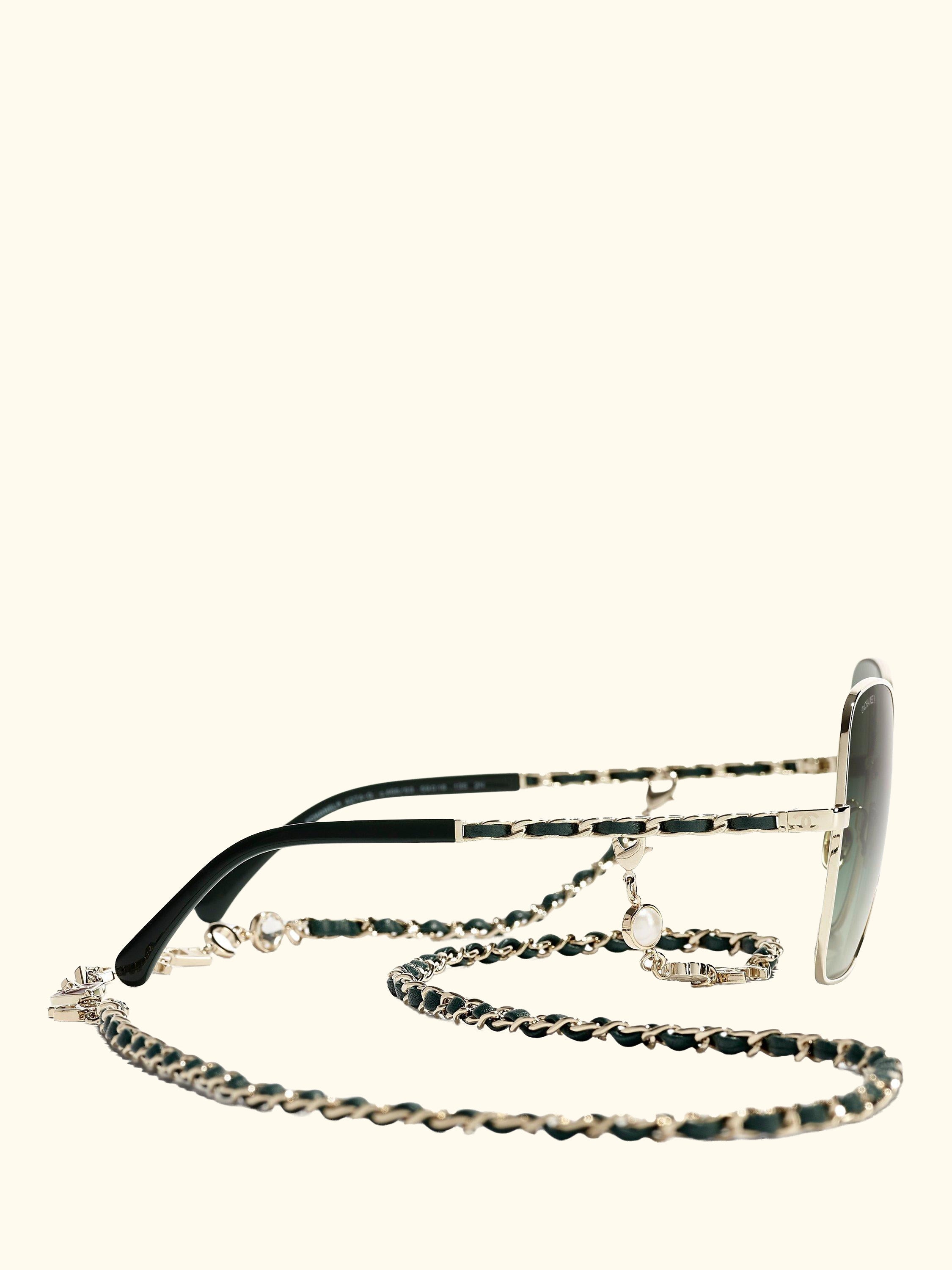 Irregular Sunglasses CH4274Q Pale Gold/Green Gradient