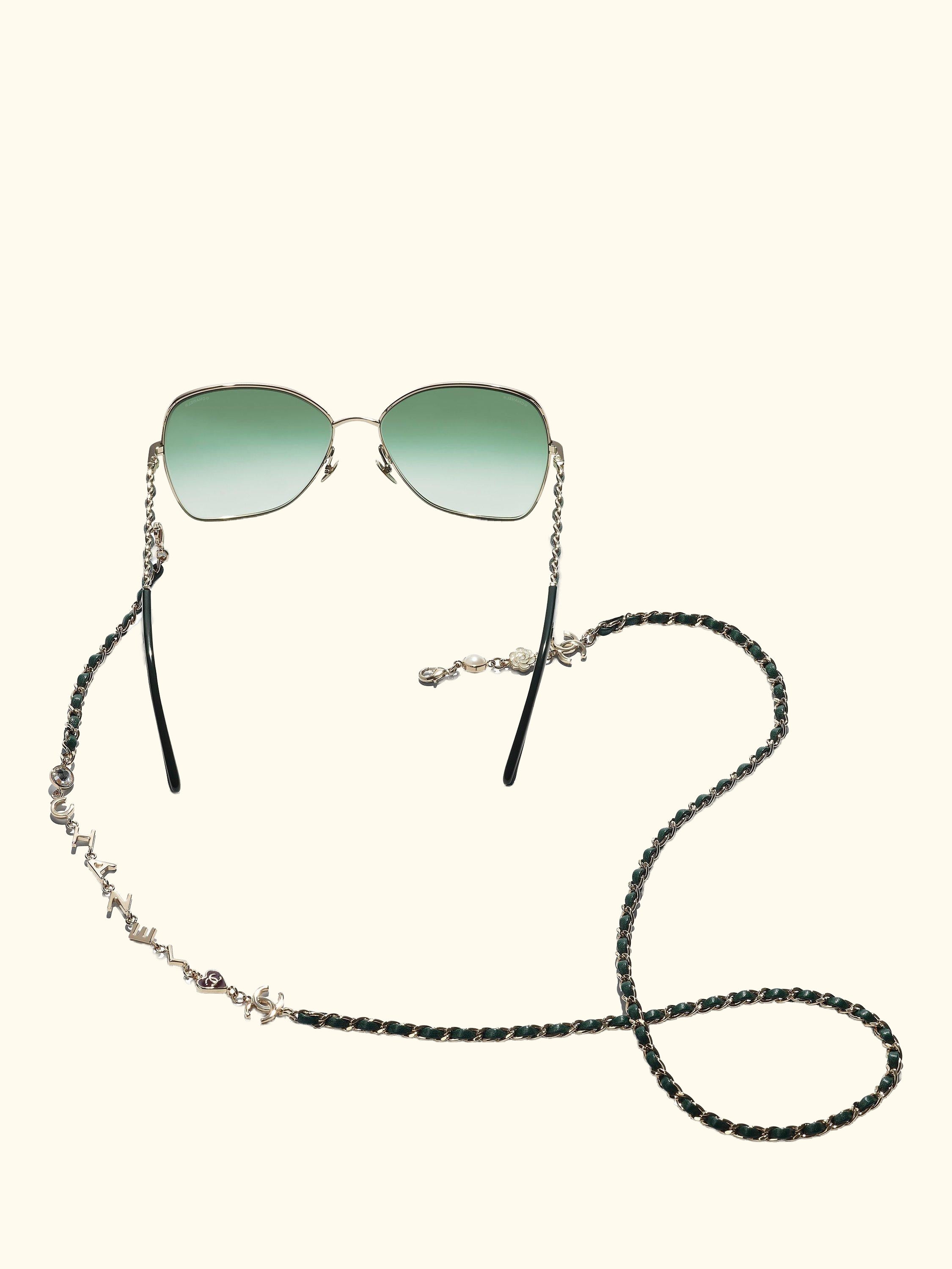 Irregular Sunglasses CH4274Q Pale Gold/Green Gradient