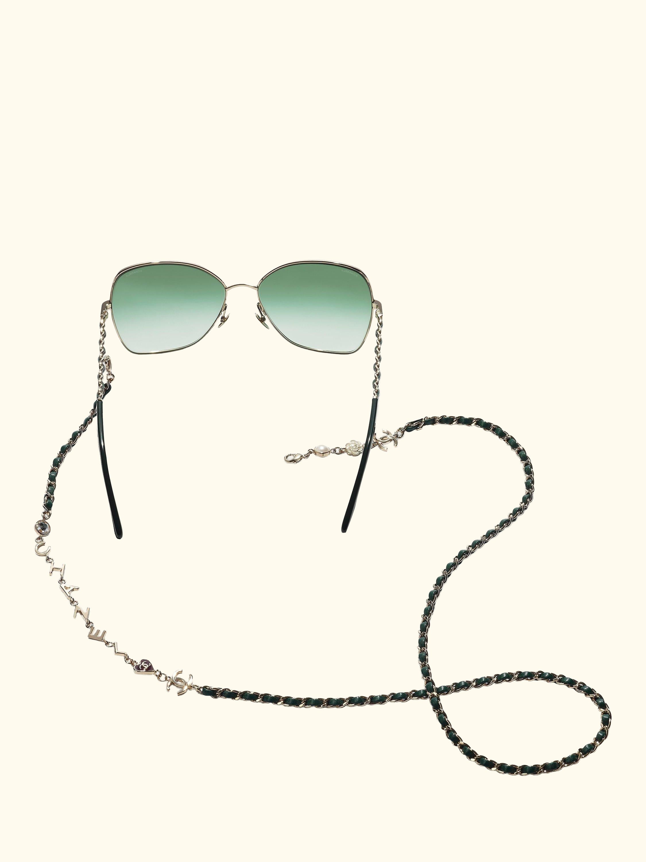 Irregular Sunglasses CH4274Q Pale Gold/Green Gradient