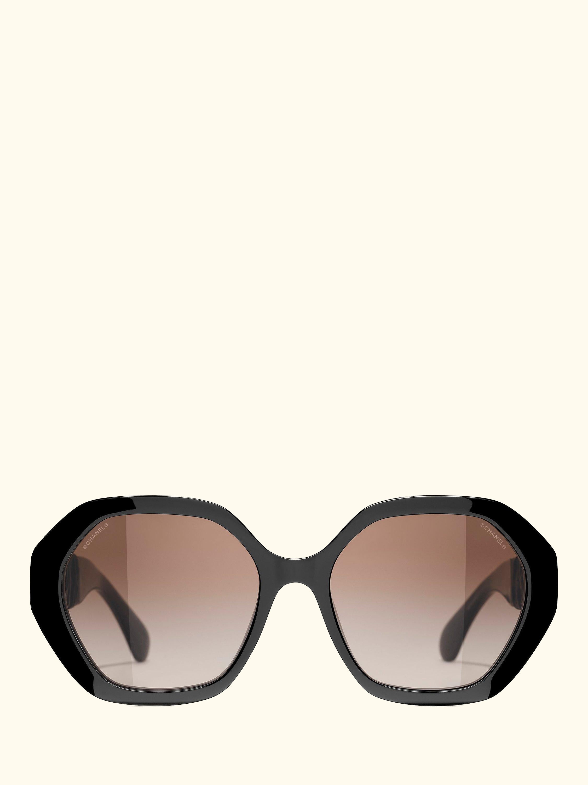 Irregular Sunglasses CH5475Q Shiny Black/Brown Gradient