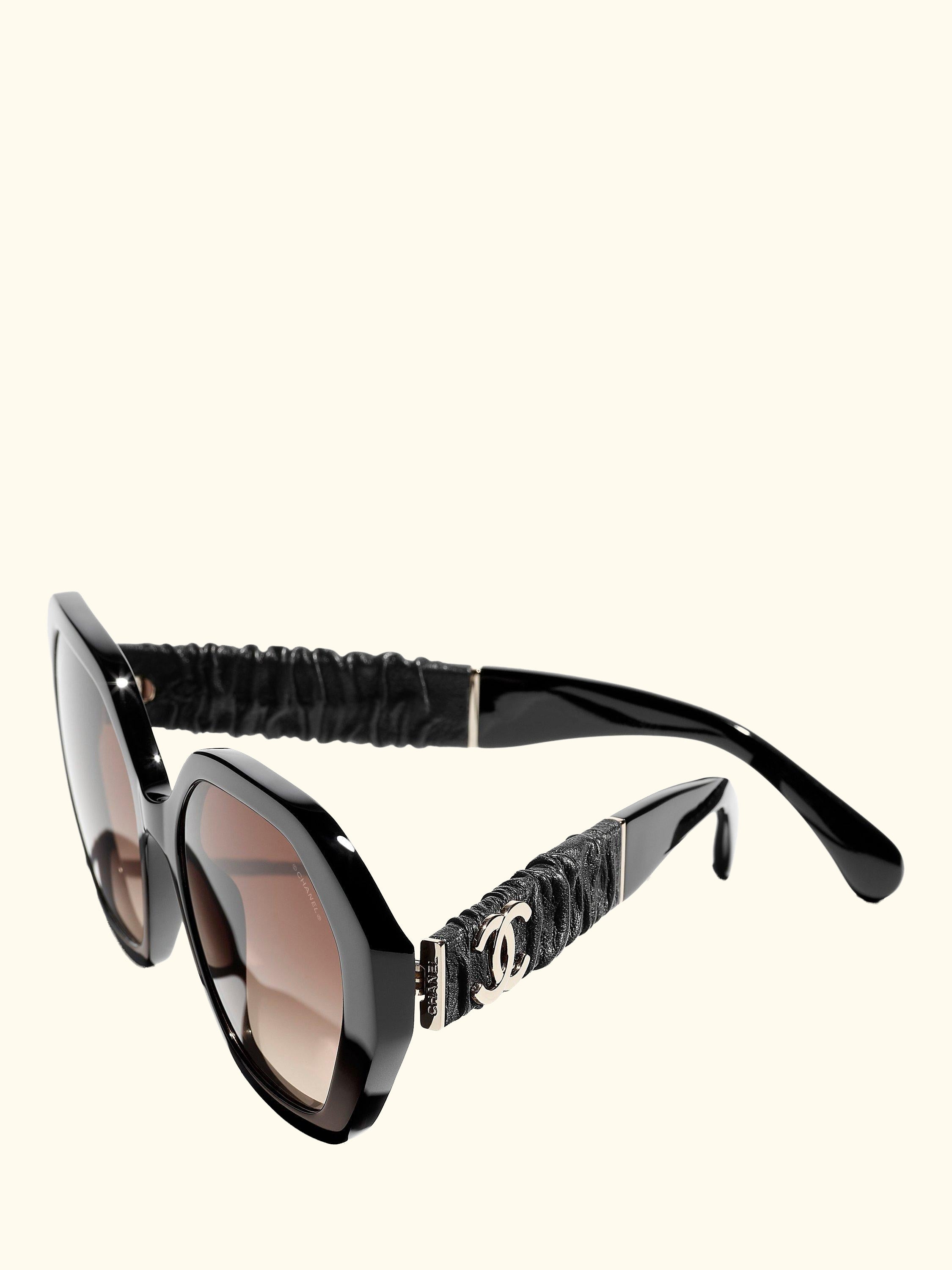 Irregular Sunglasses CH5475Q Shiny Black/Brown Gradient