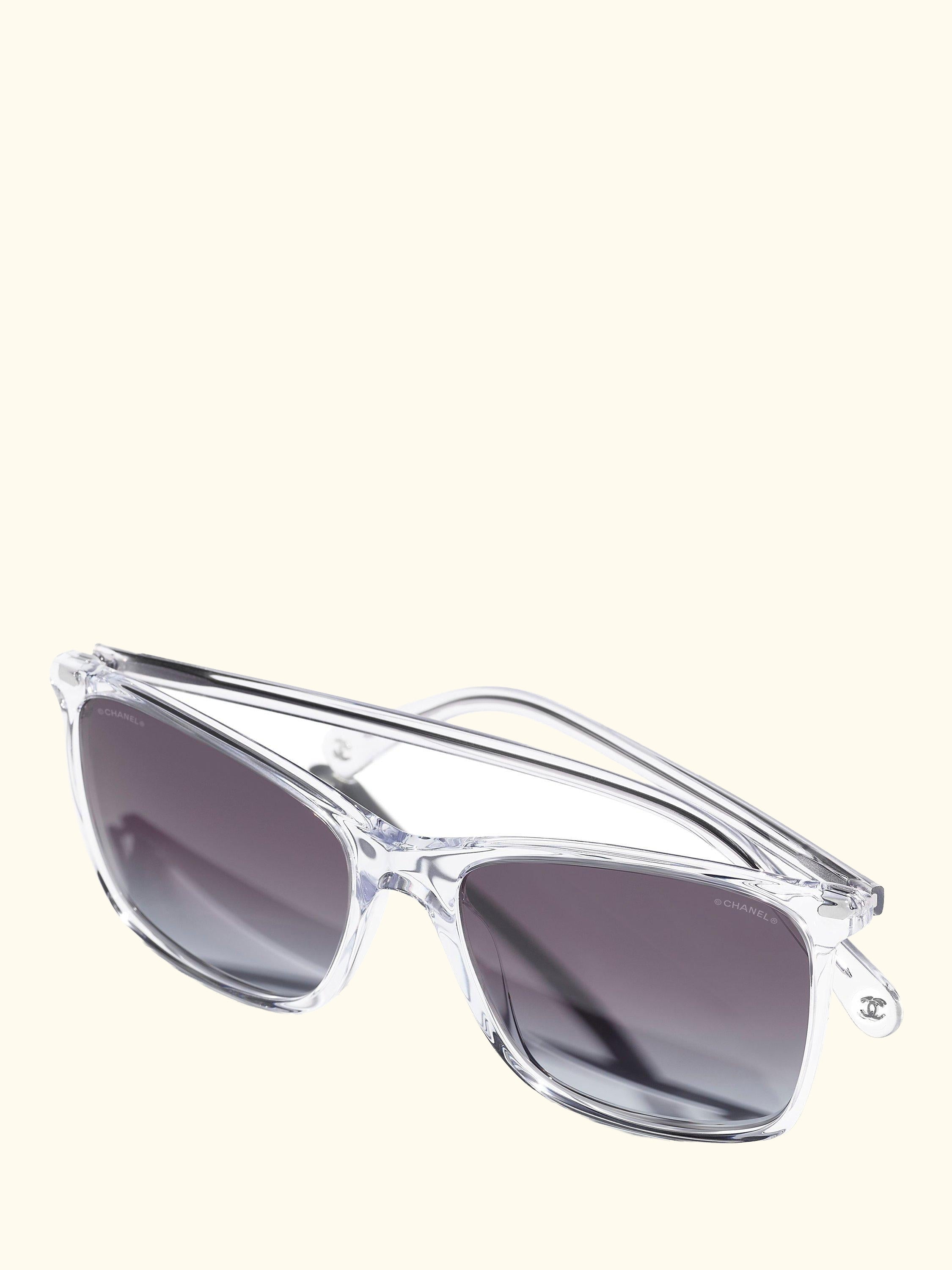Rectangular Sunglasses CH5447 Clear/Blue Gradient