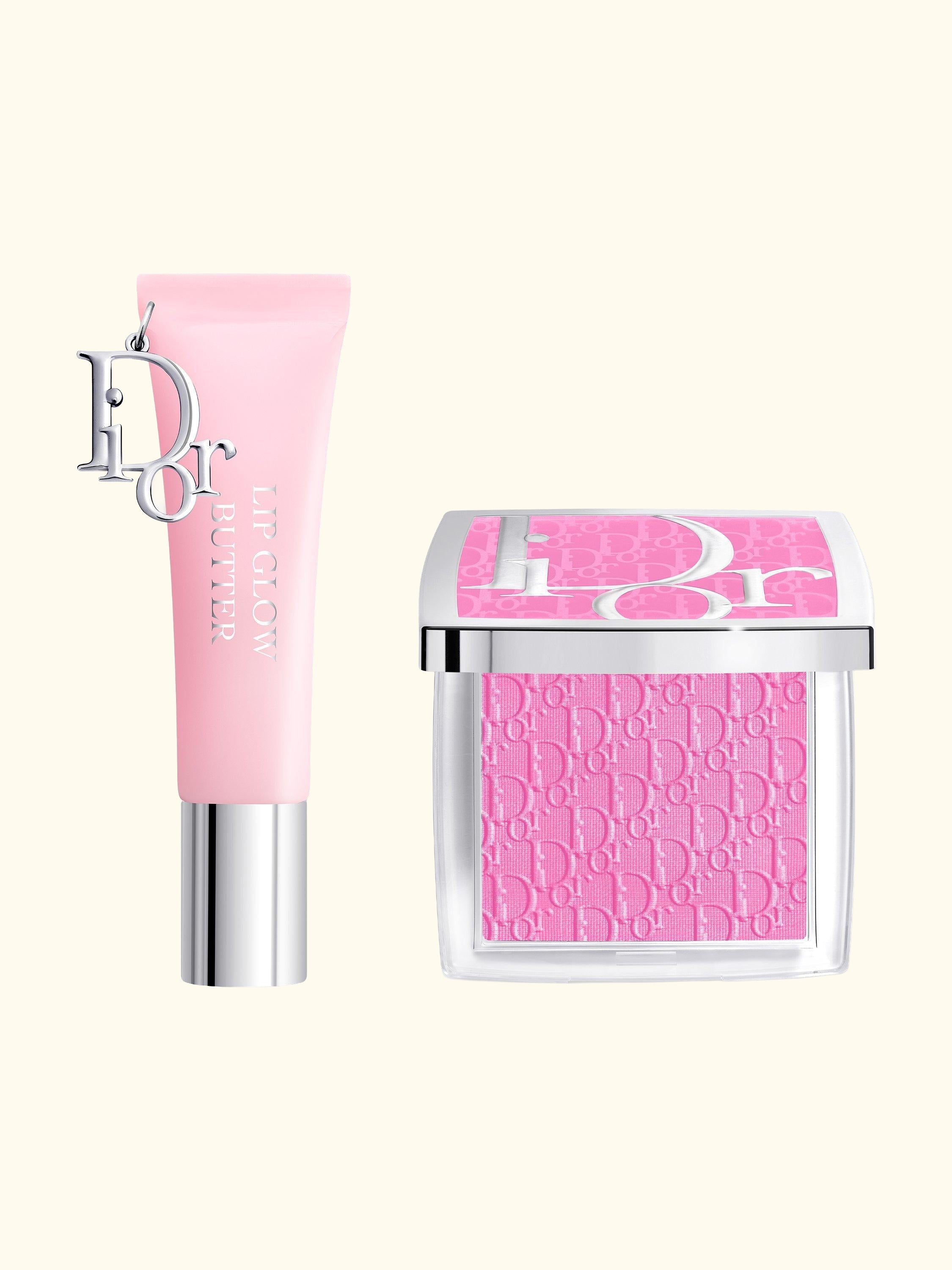 Addict Lip Glow Butter 101 Glazed Pink & DIOR Backstage Rosy Glow Blush 001 Pink Bundle