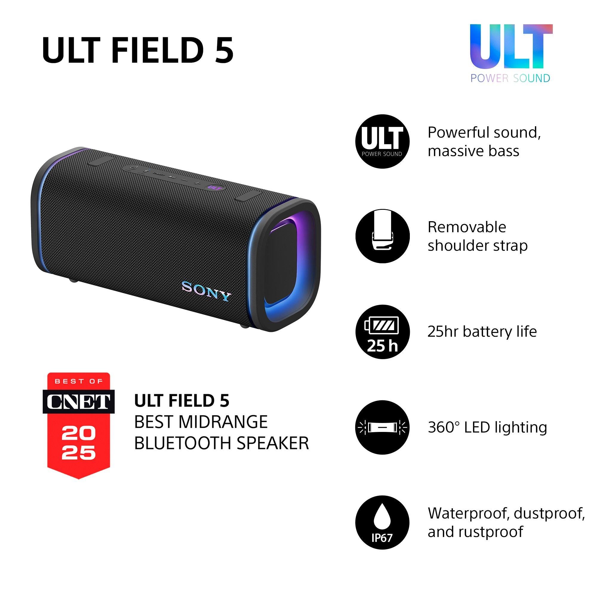 SRS-ULT50 ULT Field 5 Waterproof Bluetooth Portable Speaker with ULT POWER SOUND & LED Lighting