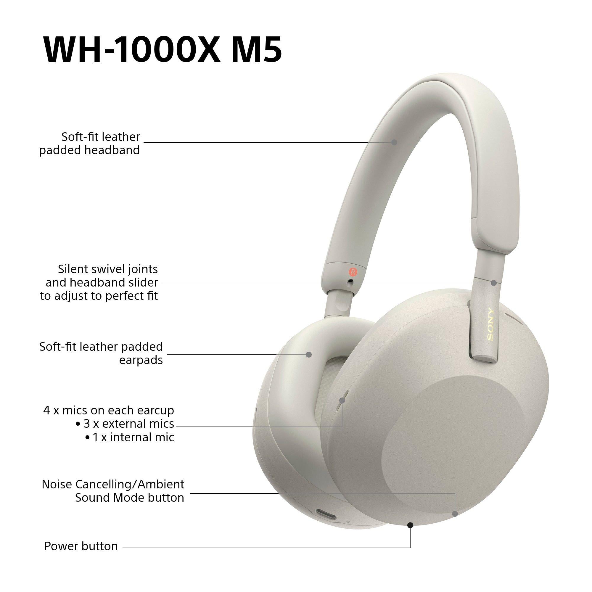WH-1000XM5 Noise Cancelling Wireless Bluetooth High Resolution Audio Over-Ear Headphones with Mic/Remote