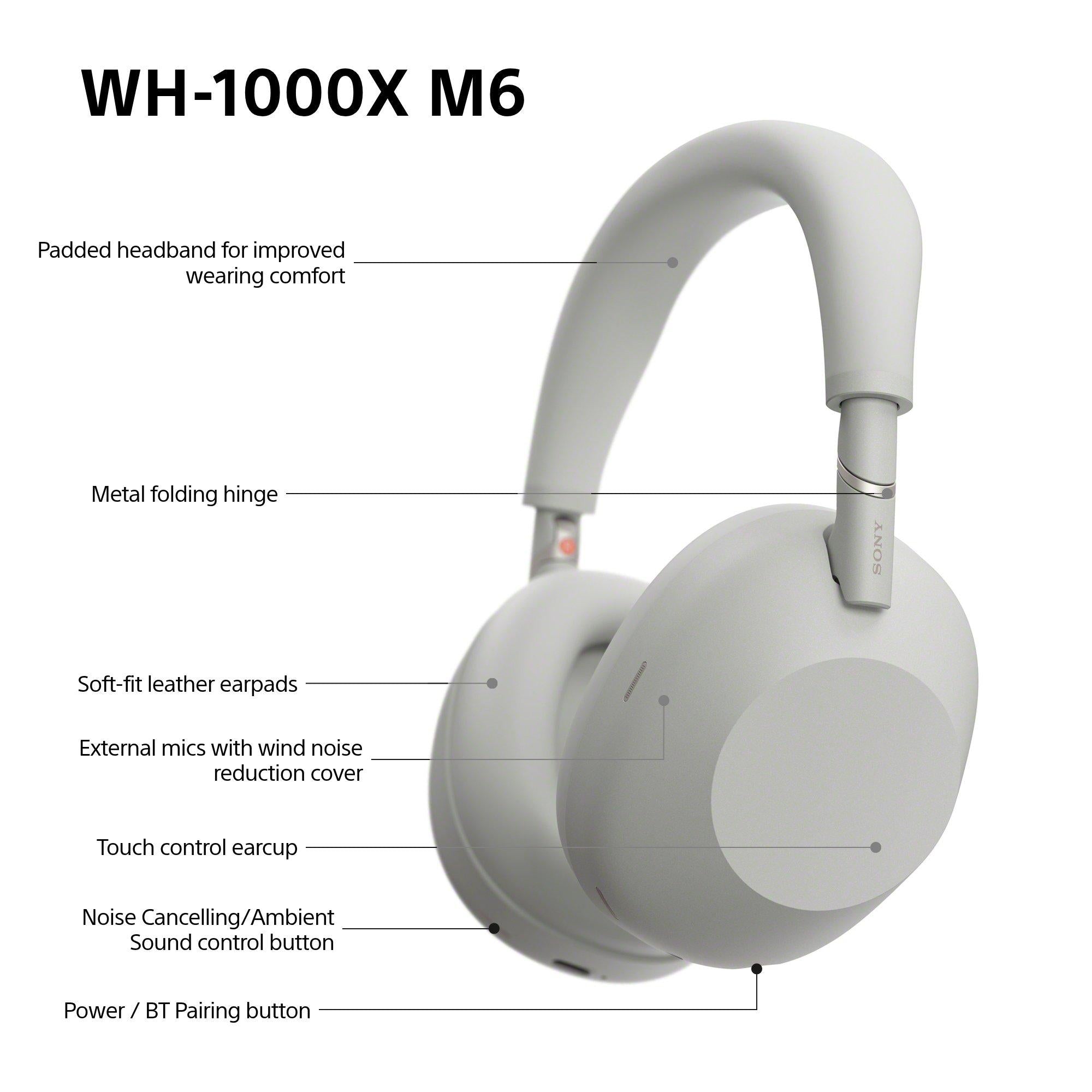 WH-1000XM6 Noise Cancelling Wireless Bluetooth High Resolution Audio Over-Ear Headphones with Mic/Remote