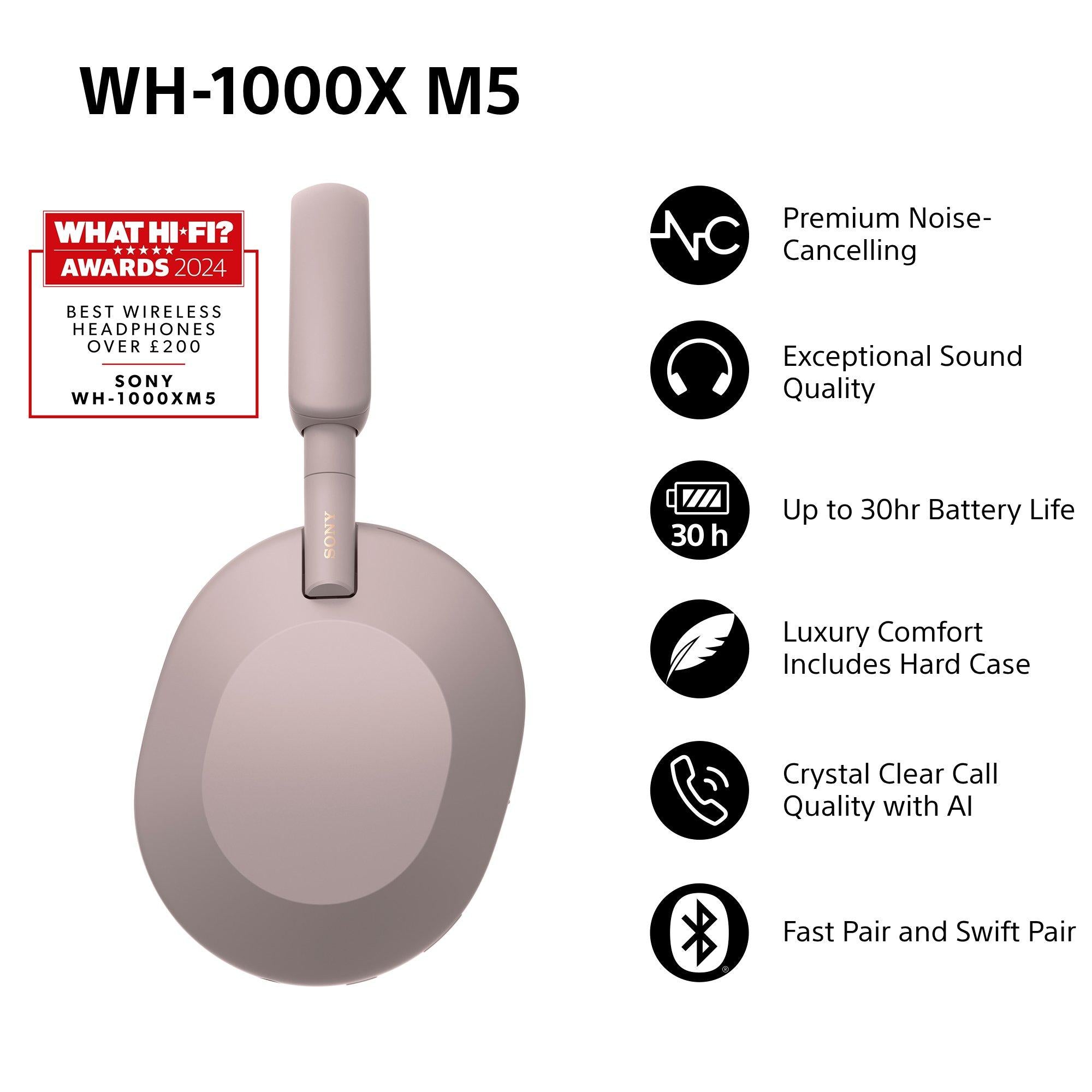 WH-1000XM5 Noise Cancelling Wireless Bluetooth High Resolution Audio Over-Ear Headphones with Mic/Remote
