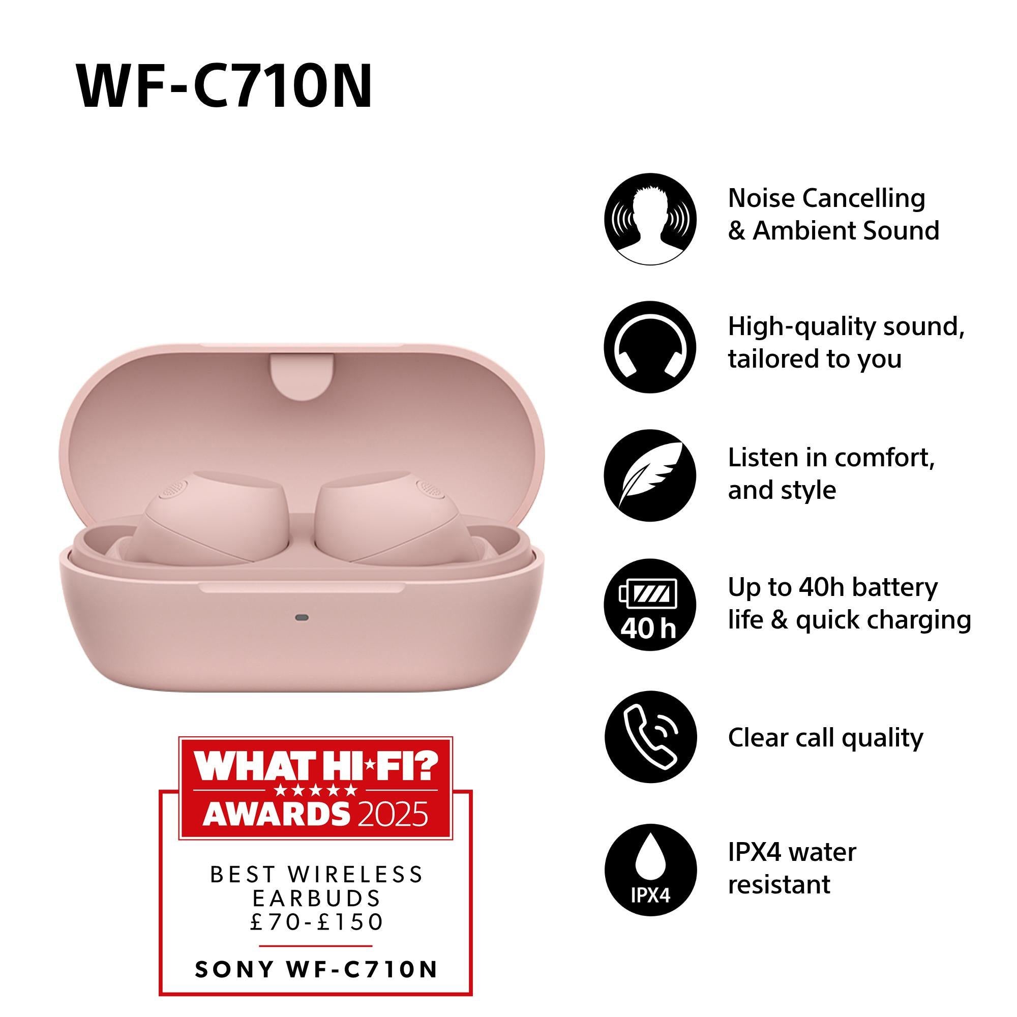 WF-C710N Noise Cancelling True Wireless Bluetooth In-Ear Headphones with Mic/Remote