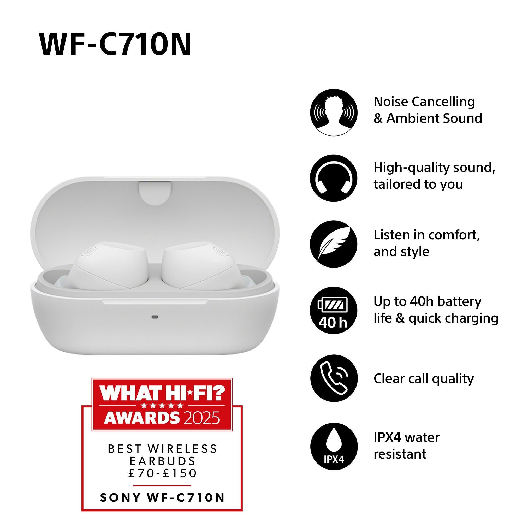 WF-C710N Noise Cancelling True Wireless Bluetooth In-Ear Headphones with Mic/Remote